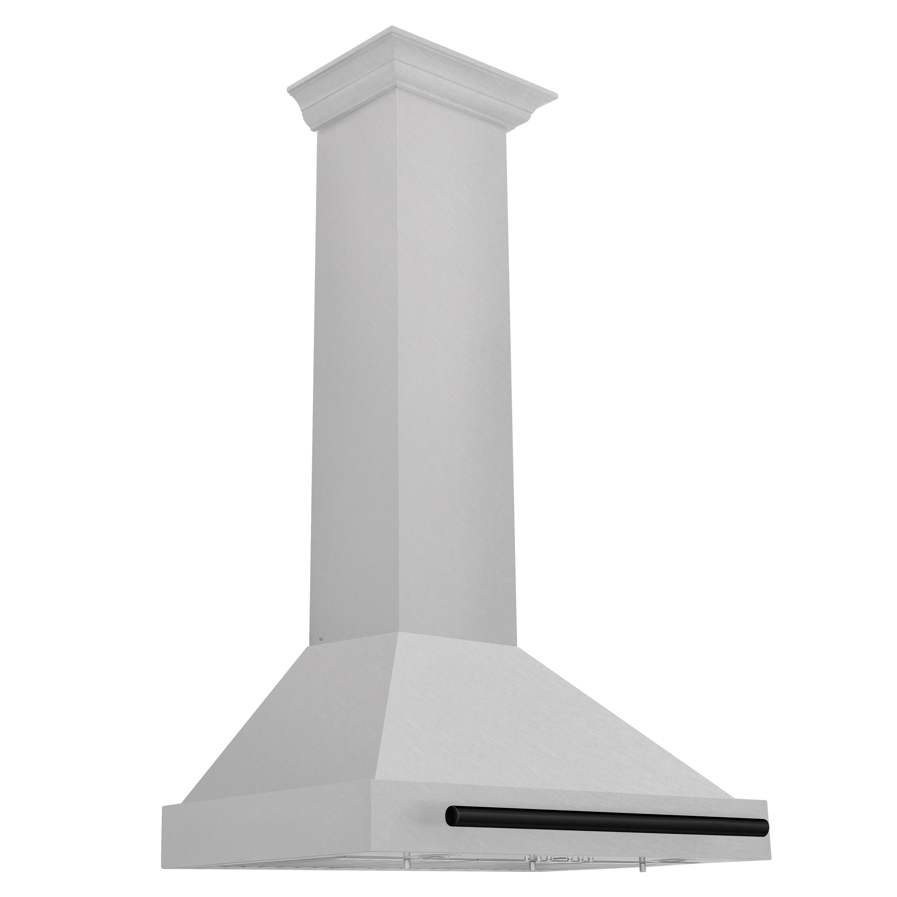 ZLINE KITCHEN & BATH KB4SNZ-30-MB 30 inch Convertible 400-CFM Recirculating Fingerprint Resistant Stainless Steel with Matte black Handle Wall-Mounted Range Hood