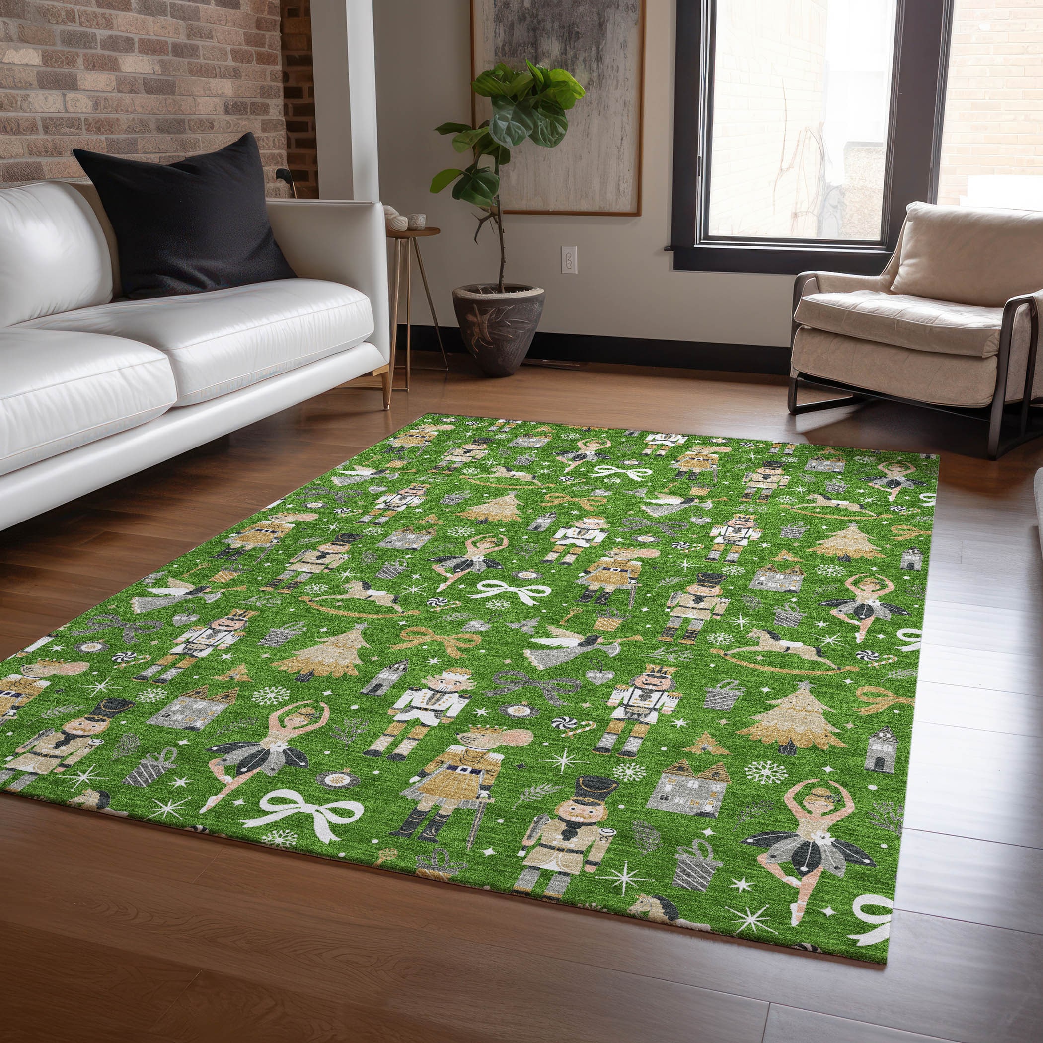 Addison Rugs ACN1827GE9X12 Chantille ACN1827GE 9 x 12 (ft) Loomed Polyester Green Rectangular Indoor/Outdoor Machine washable Area rug