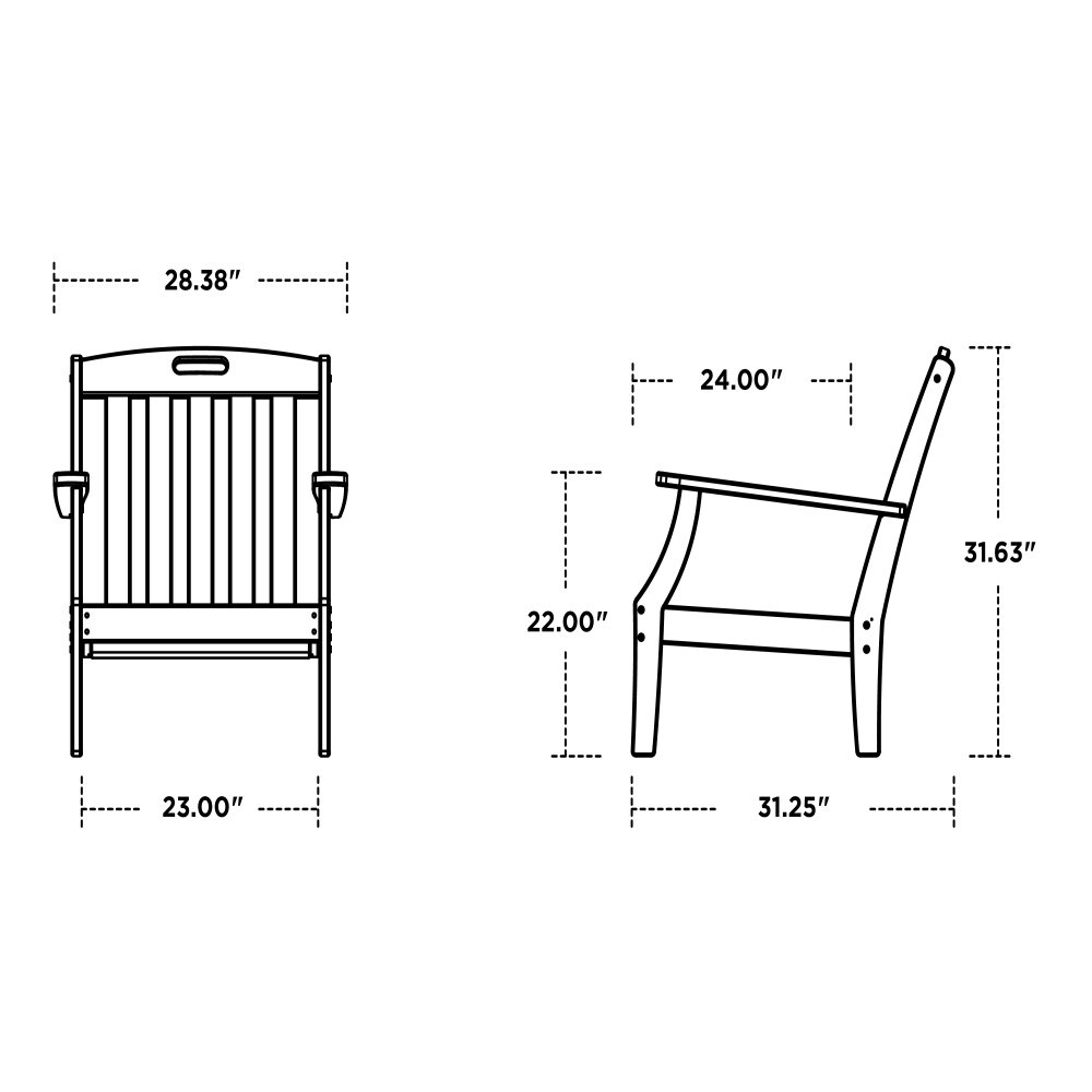 Trex Outdoor Furniture Yacht Club Charcoal Black Hdpe Frame Stationary ...