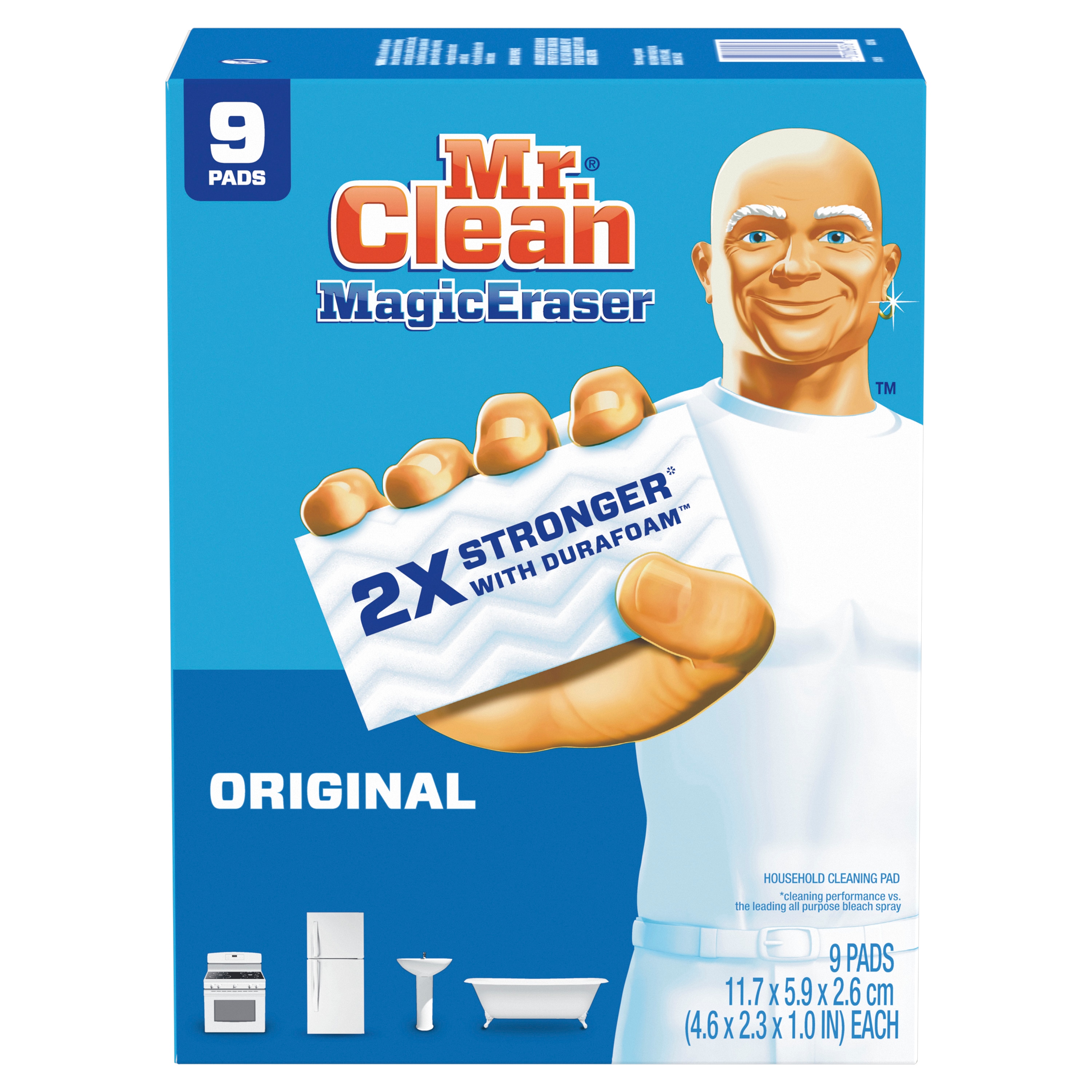 Chất làm sạch đa năng của Mr. Clean Magic Eraser là sản phẩm tuyệt vời giúp bạn làm sạch những vết bẩn cứng đầu trên sàn nhà, tường, bàn ghế và nhiều vùng khác trong nhà. Hãy tự tin và cho phép Mr. Clean giúp bạn loại bỏ mọi dơ bẩn.