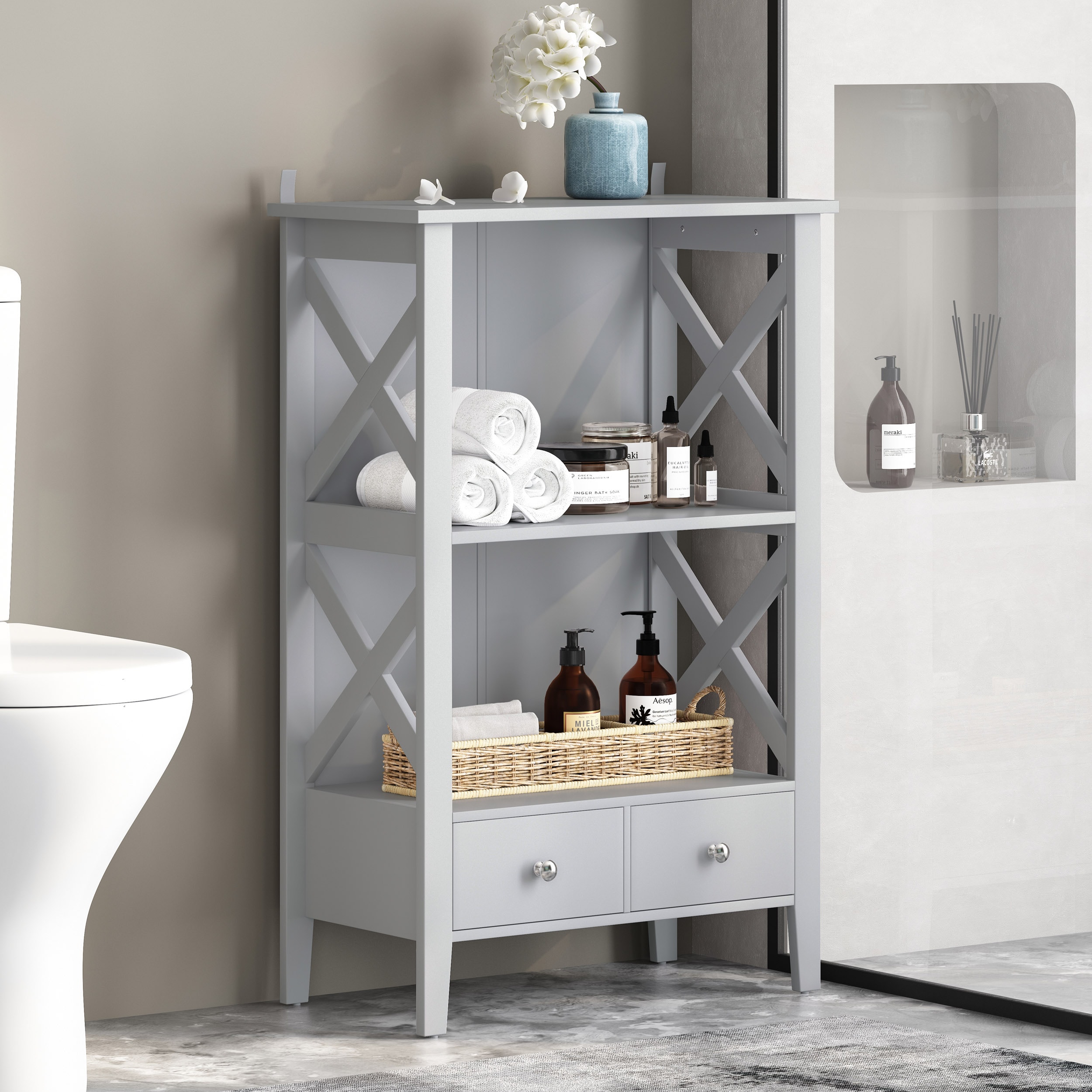 AAZJ NBO-70698GRY Linen-Cabinets - View #4