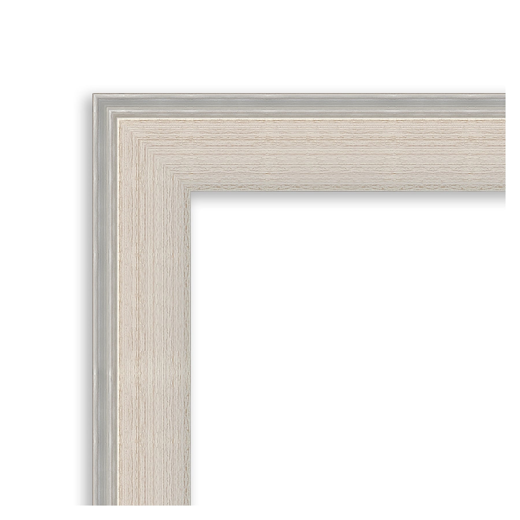Cottage White Silver Framed Rectangular Bathroom Vanity Mirror