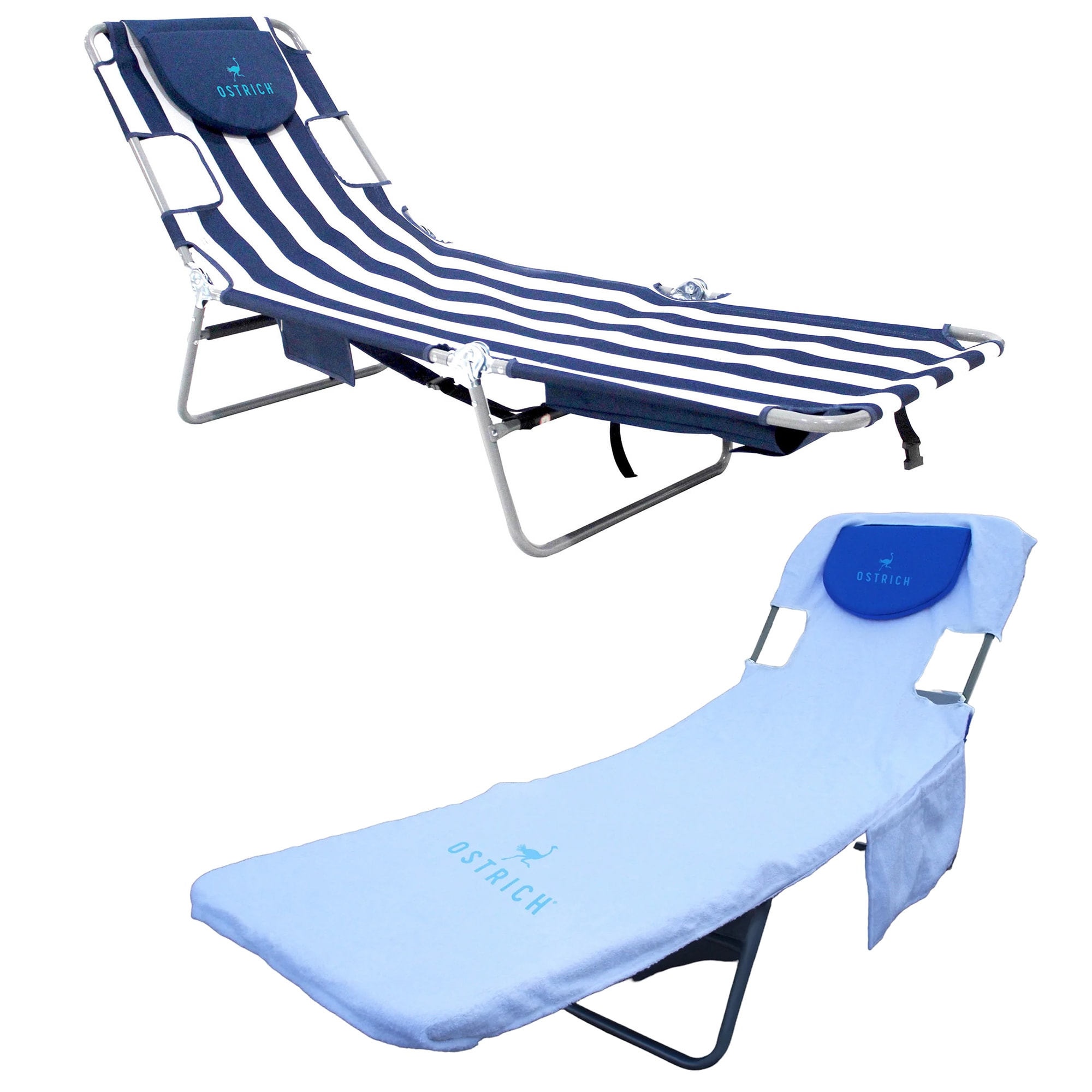 Ostrich  The Backpack Chaise Lounge Chair with Storage Bag and Custom Fitted Towel