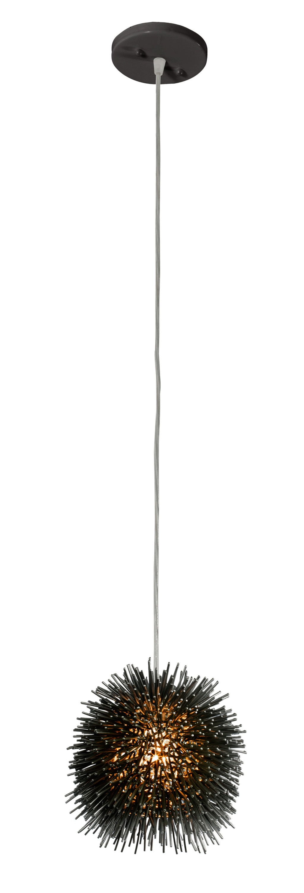 Varaluz 169M01SBL Urchin 1 -Light Black Transitional Dome Mini Hanging Pendant light