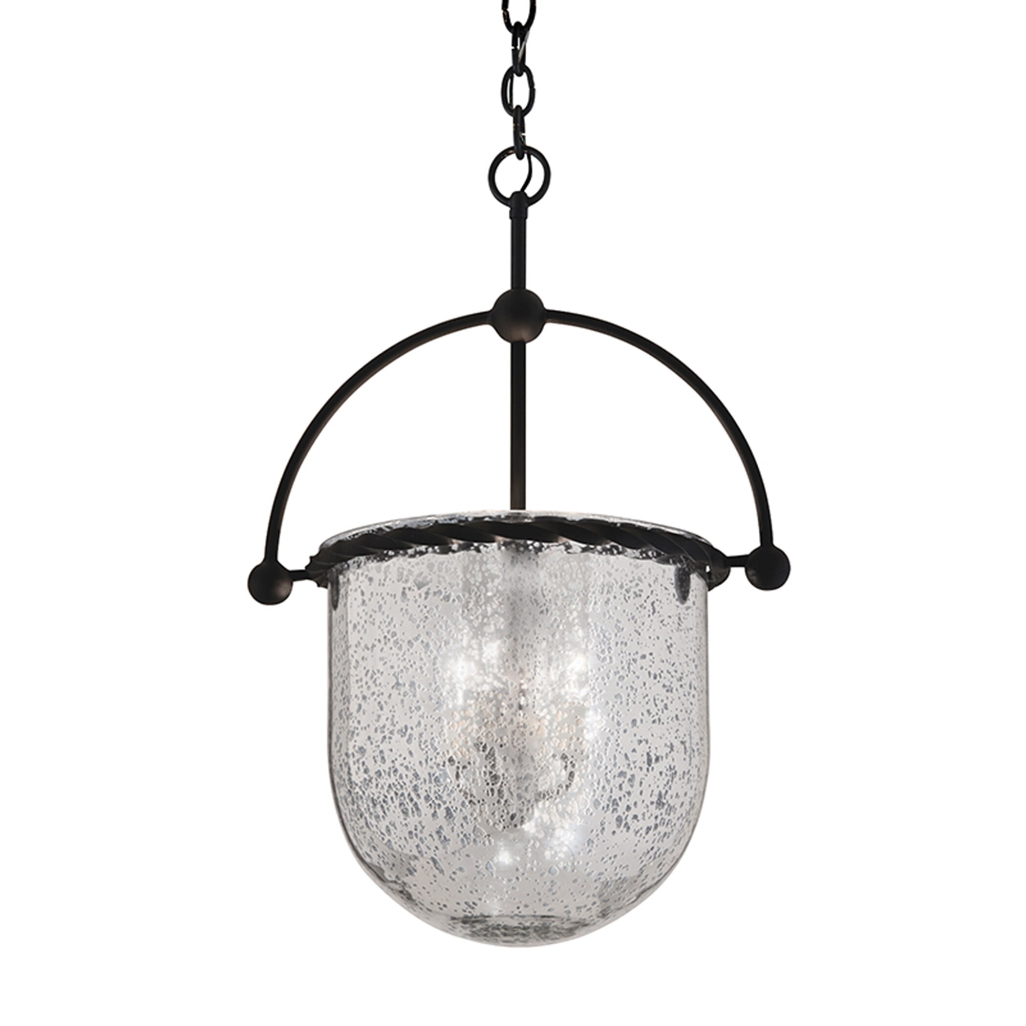 Troy Lighting F2564 Mercury 3-Light Old Iron Transitional Geometric Hanging Pendant Light