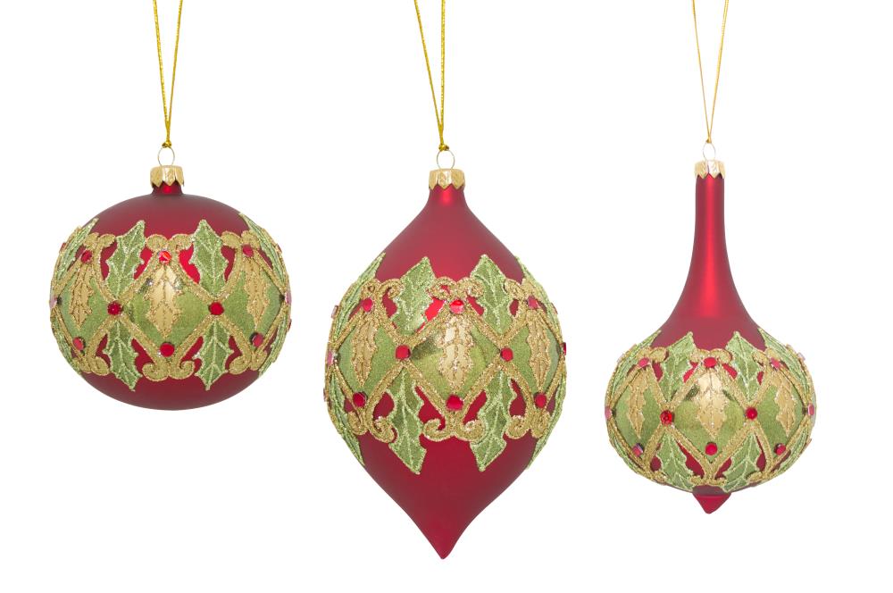 Melrose International 3-Pack Multiple Colors/Finishes Indoor Ornament ...