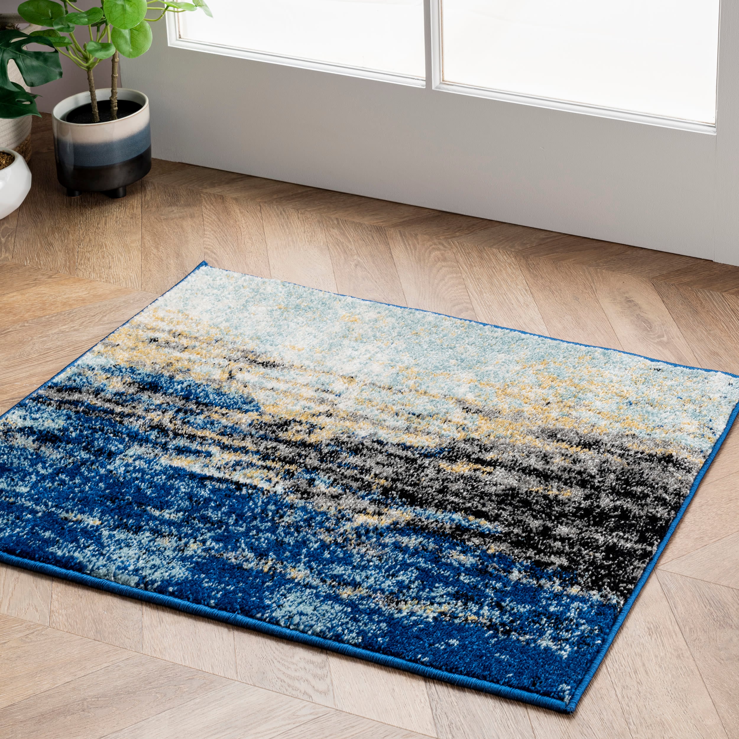 nuLOOM RZBD04A-53079 5 x 8 (ft) Polypropylene Blue Rectangular Indoor Abstract Area rug