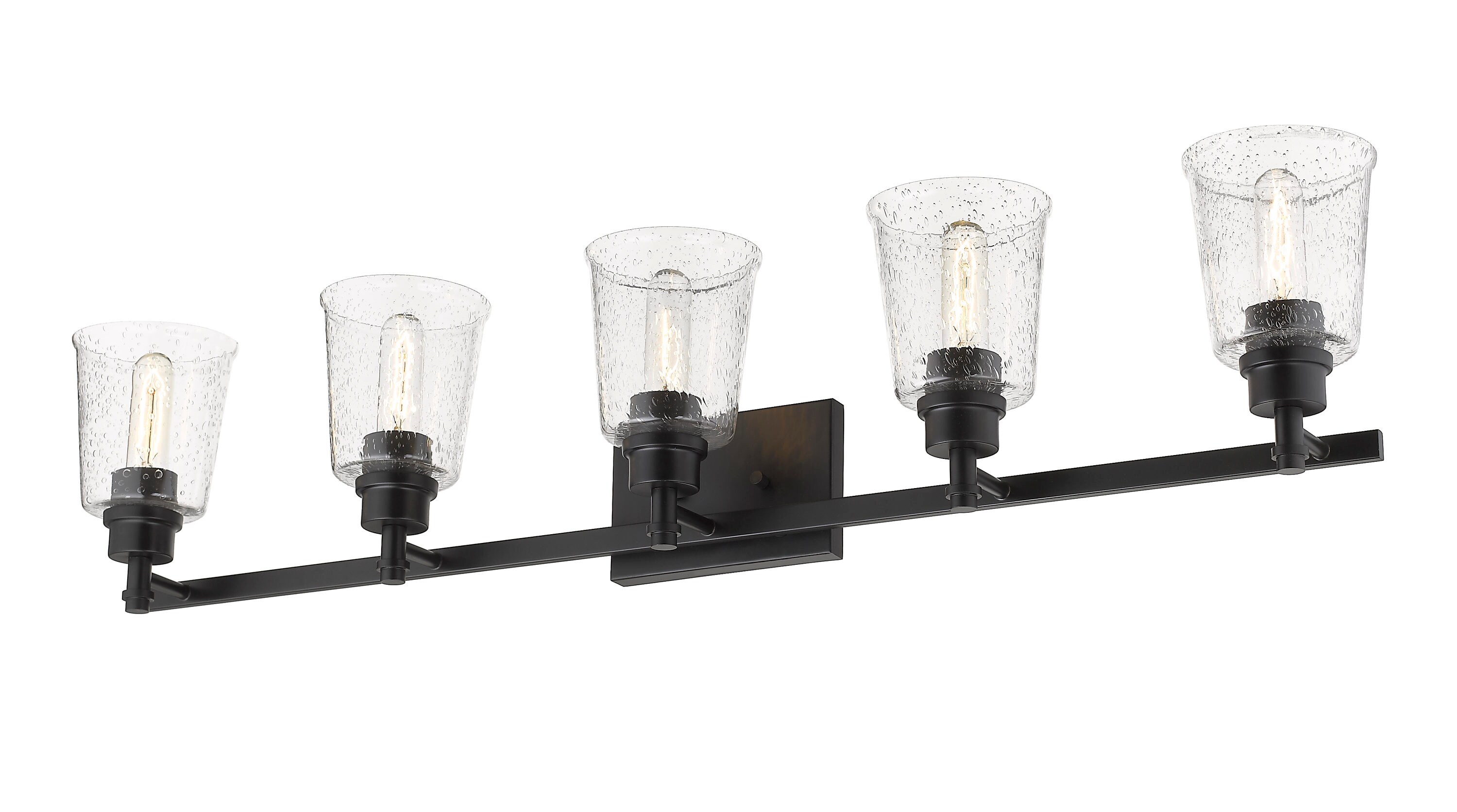 Z-Lite Bohin 41-in 5-Light Matte Black Modern/Contemporary Vanity Light ...