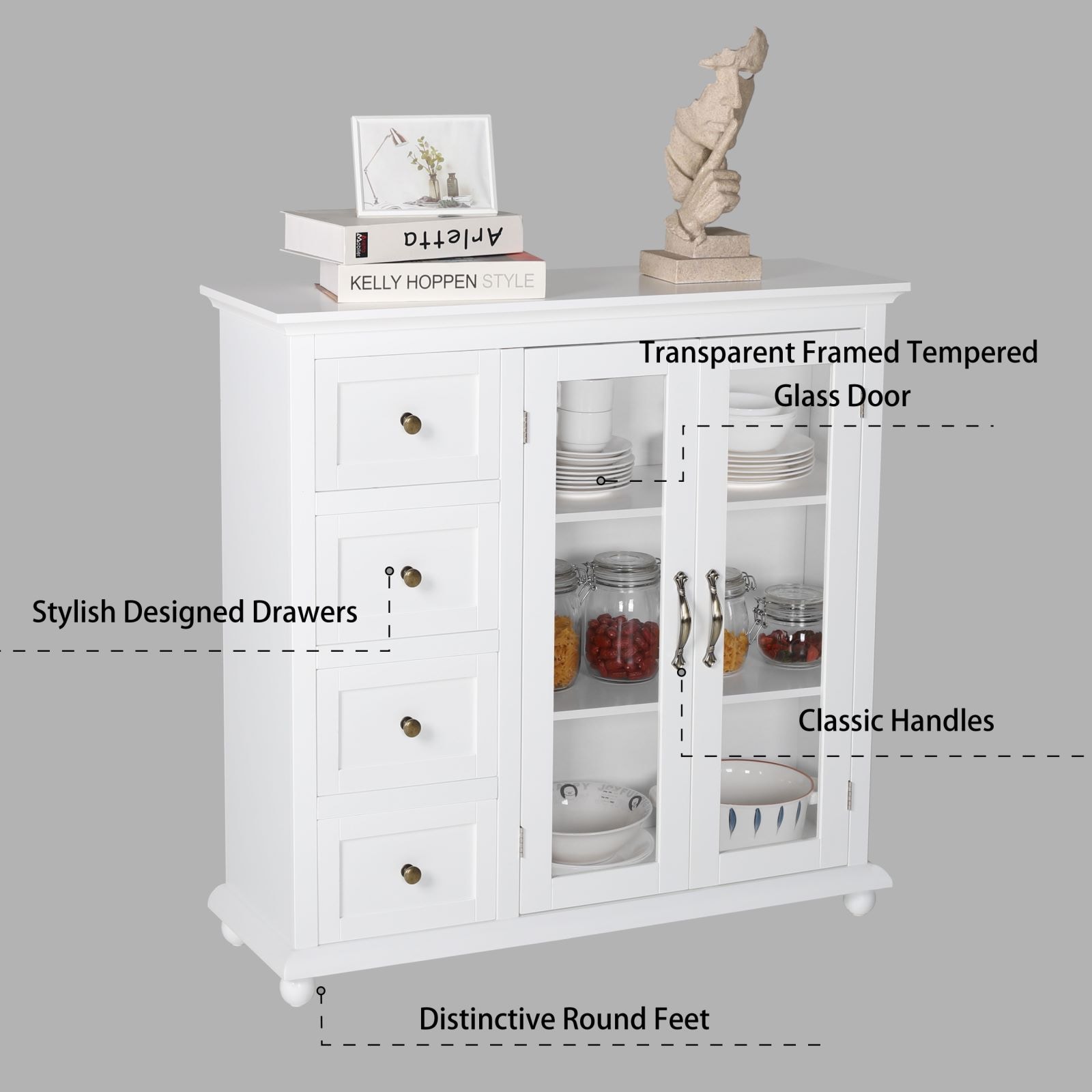 VEIKOUS HP0404-03WH Dining-Kitchen-Storarge - View #5