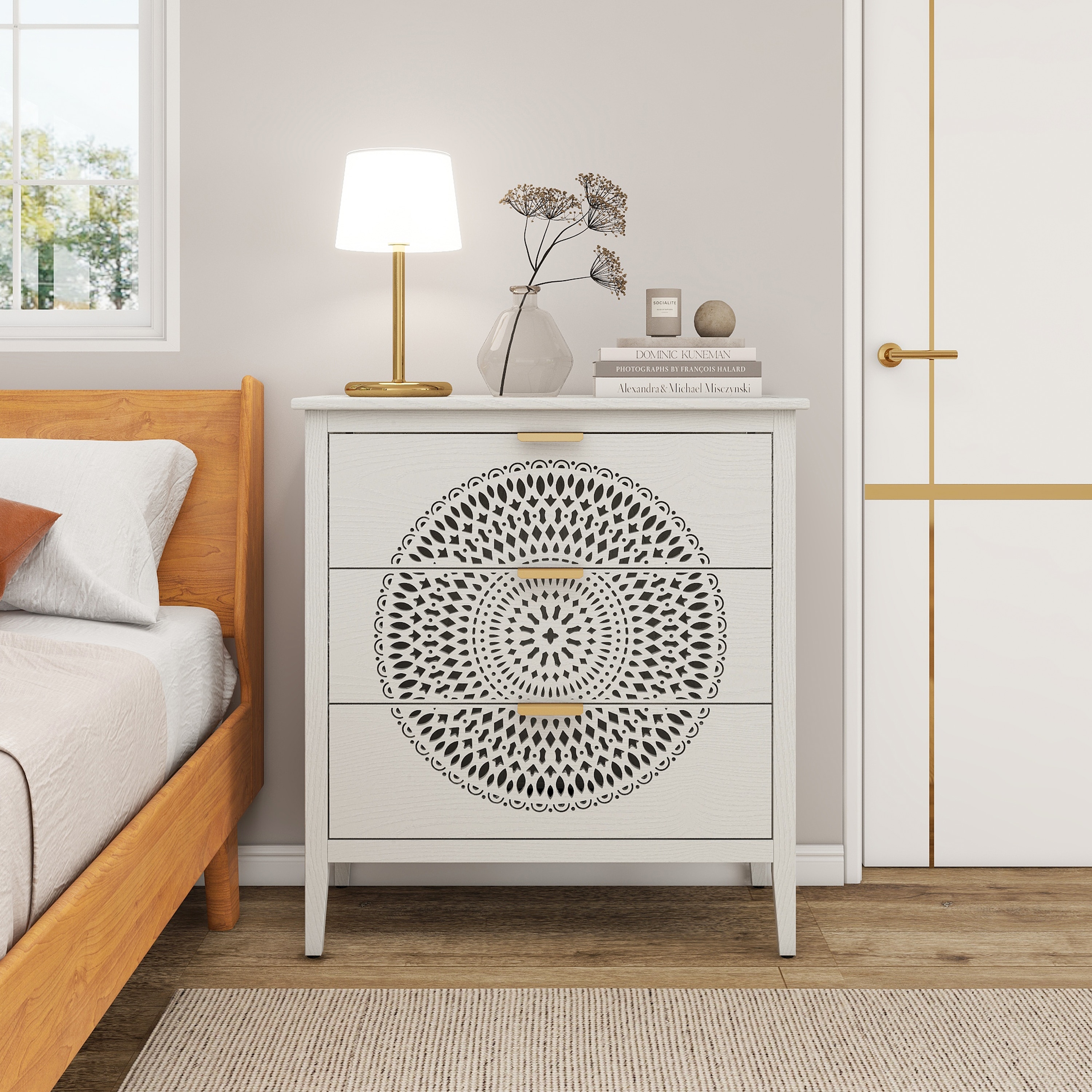 JIMSMAISON JMMHCB46BEG 31.5-in W Beige Accent Cabinet