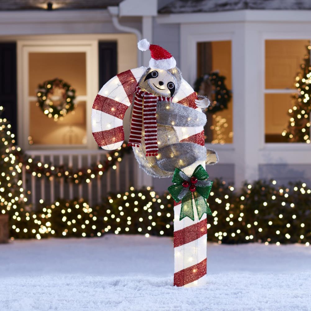 Lot de 3 décorations de jardin à LED cadeaux de Noël multicolores 30 cm  GRIMSEY 