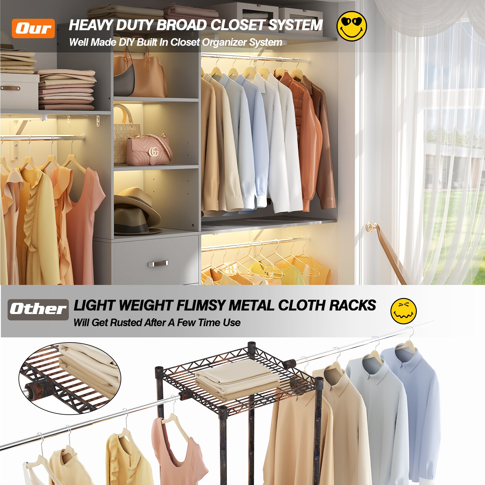 Aheaplus YGJCBJZ-G Wood-Closet-Kits - View #7