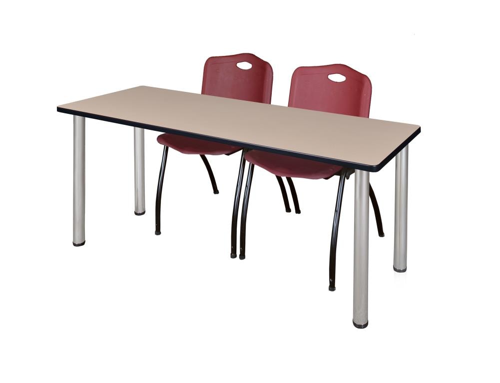 Regency MT7224BEBPCM47BY Training Off-white 4-Person Training Table (72-in W x 29-in H)