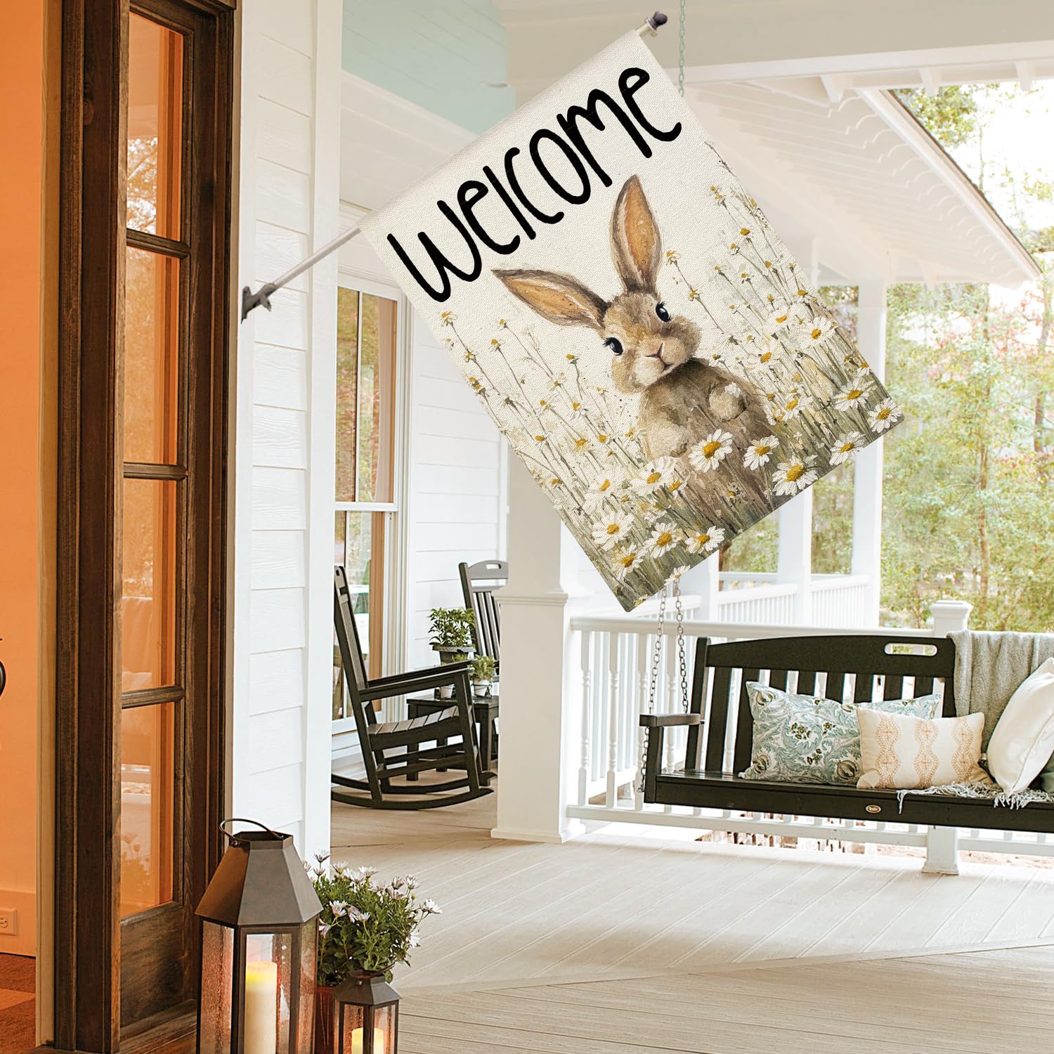 UUDULY Bunny Rabbit Easter House Flag Double Sided 28 by 40 Inch ...