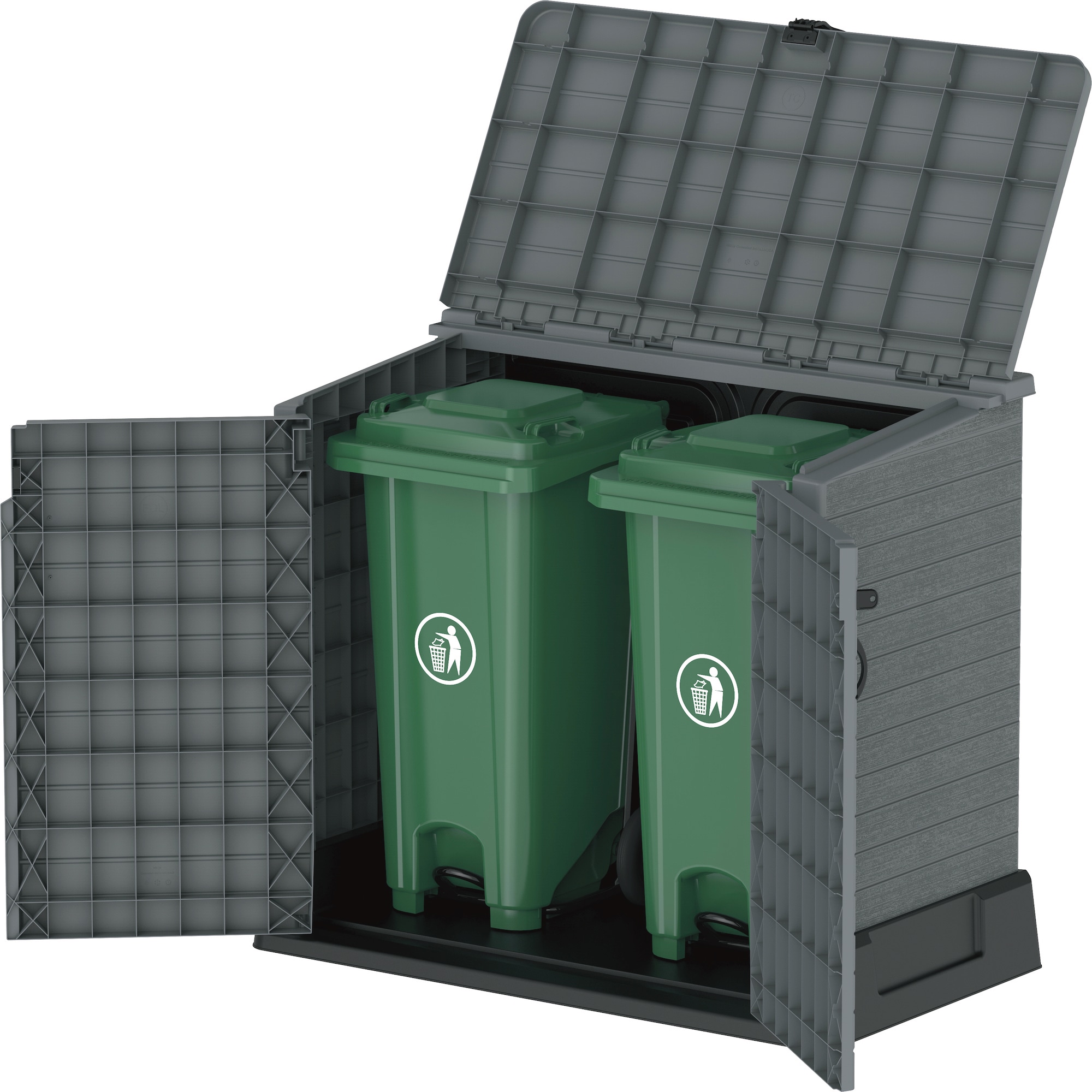 Duramax Gray Resin Outdoor Deck Storage Shed with Latching Doors