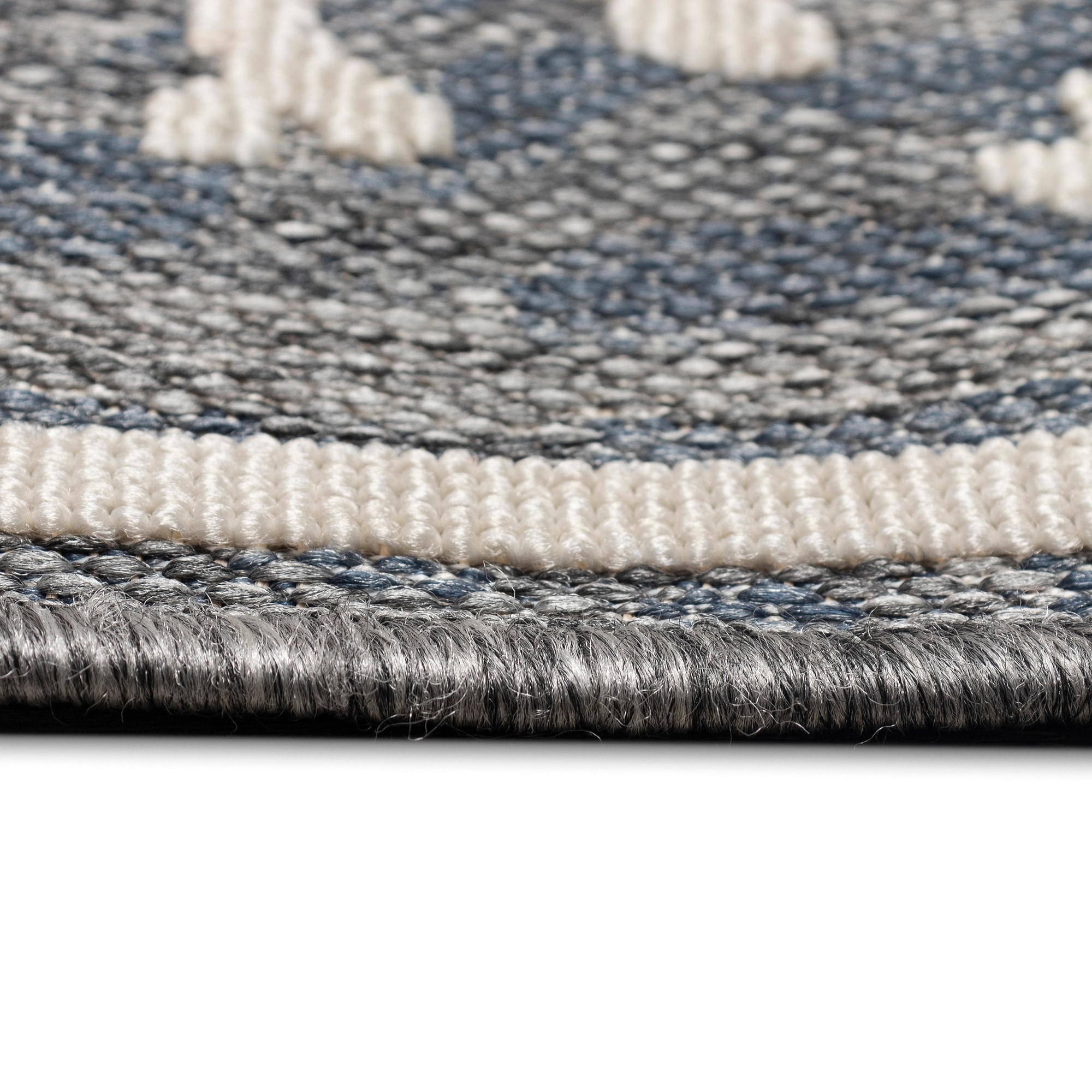 Coral Echoes Blue Ivory Abstract Indoor/Outdoor 8' x 10' Rug
