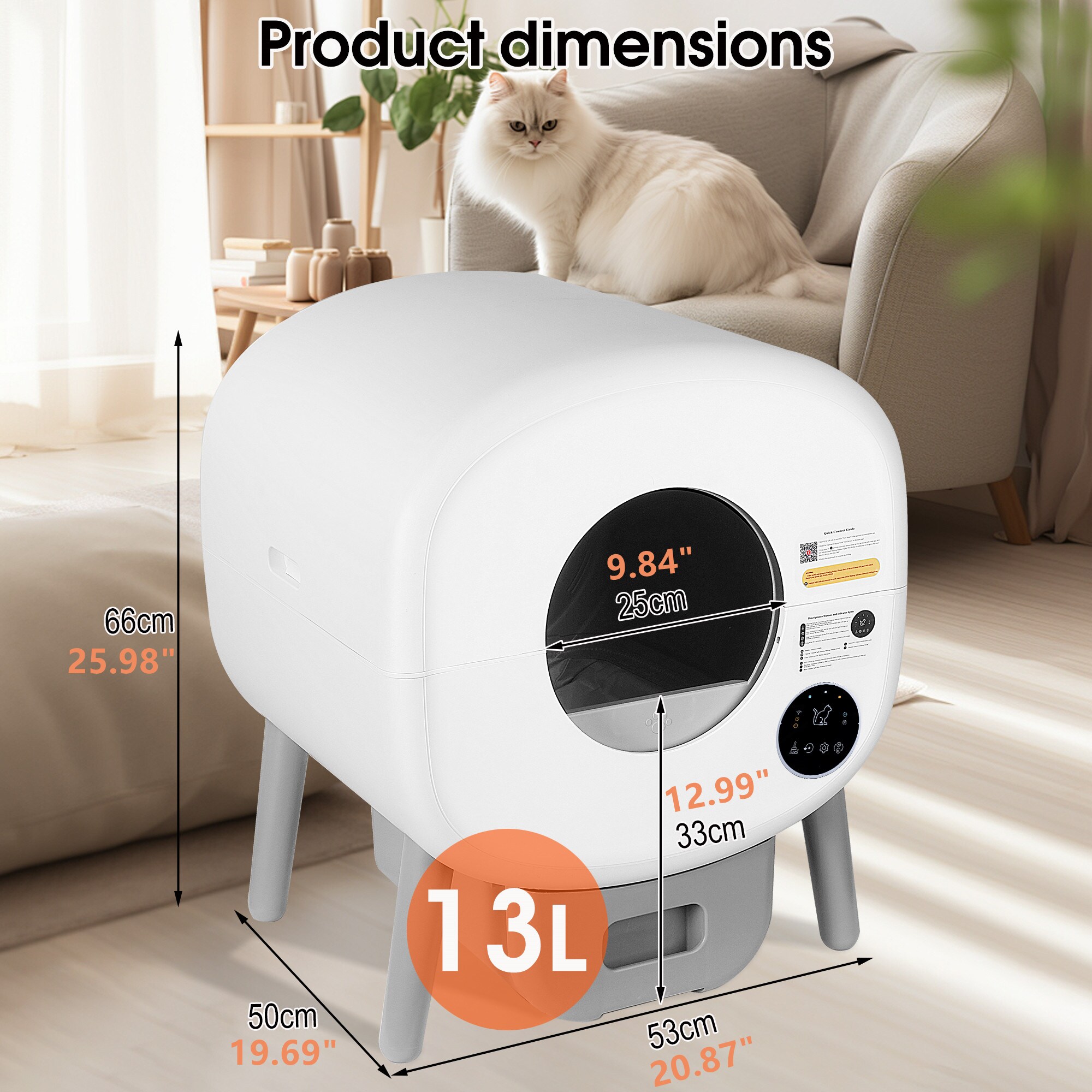 Kahomvis PETL-QPW1-239 Cat-Litter-Box - View #4
