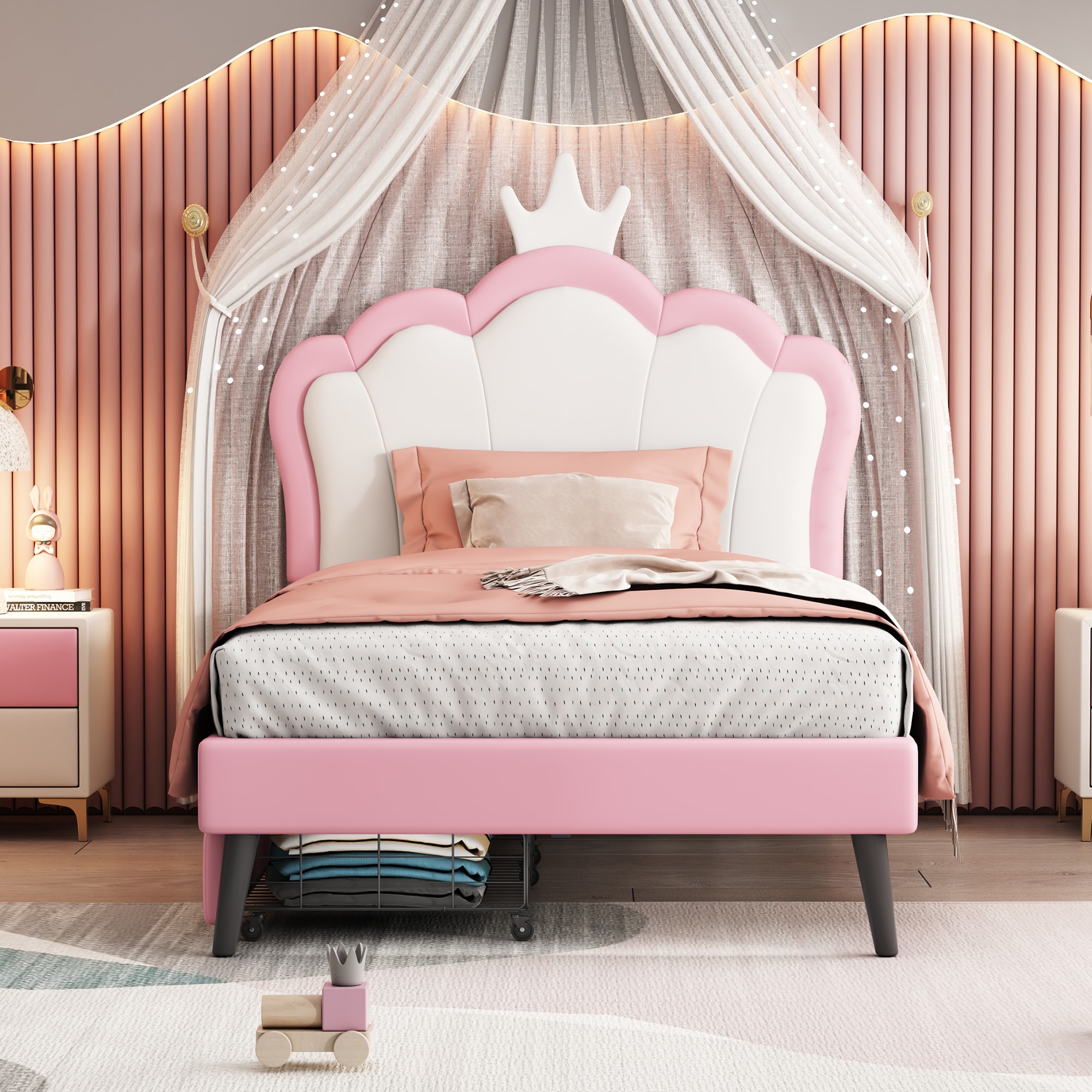 ModernLuxe L-WF315911AAH pink Twin Composite Platform Bed