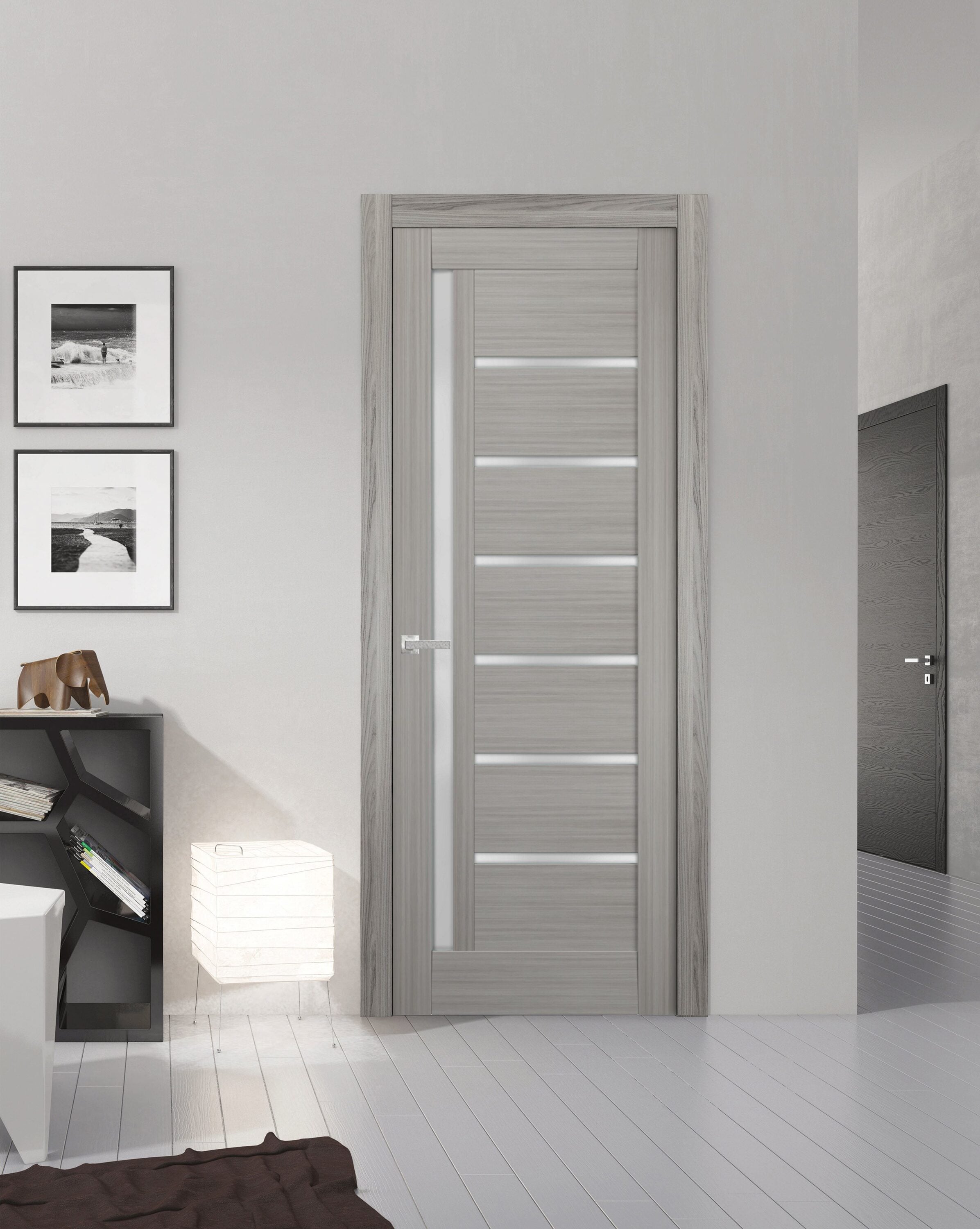 SARTODOORS Solid Interior Door Frosted Glass - Quadro 4088 Ginger Ash ...
