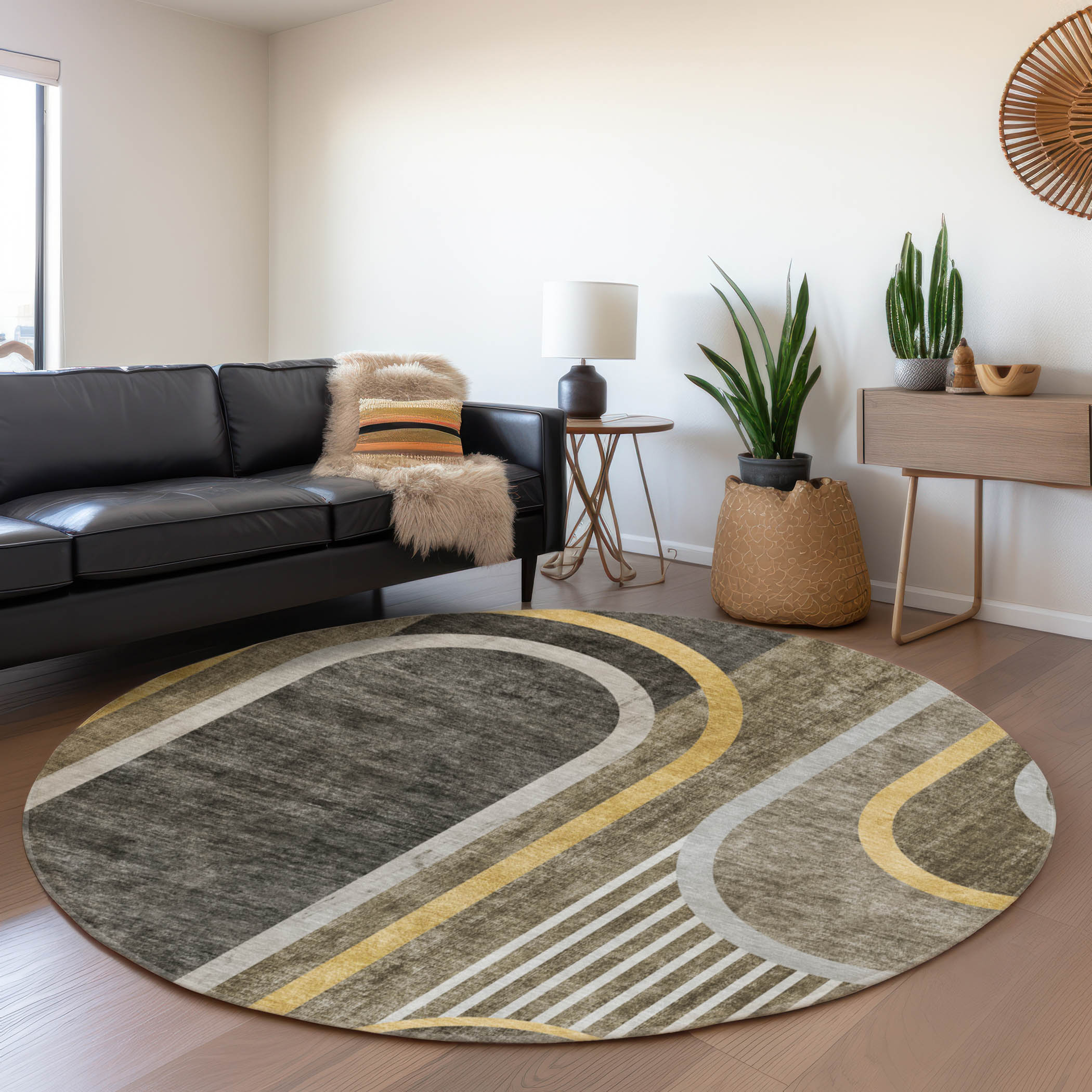 Addison Rugs AMF502BG30X46 Mayfield AMF502BG 2 x 3 (ft) Loomed Polyester Beige Rectangular Indoor Abstract Machine washable Area rug