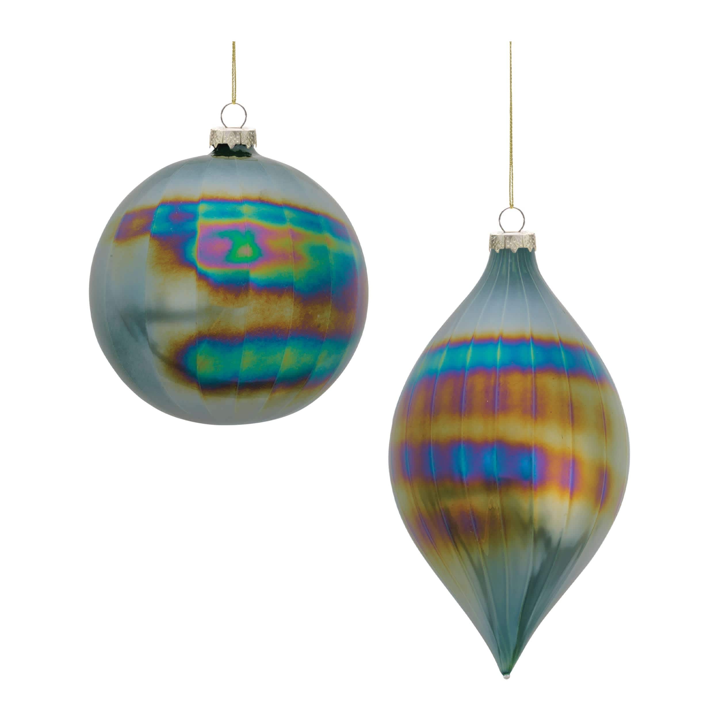 Melrose International Glass Ornament Set of 4  5 IN D x 7.5 IN H