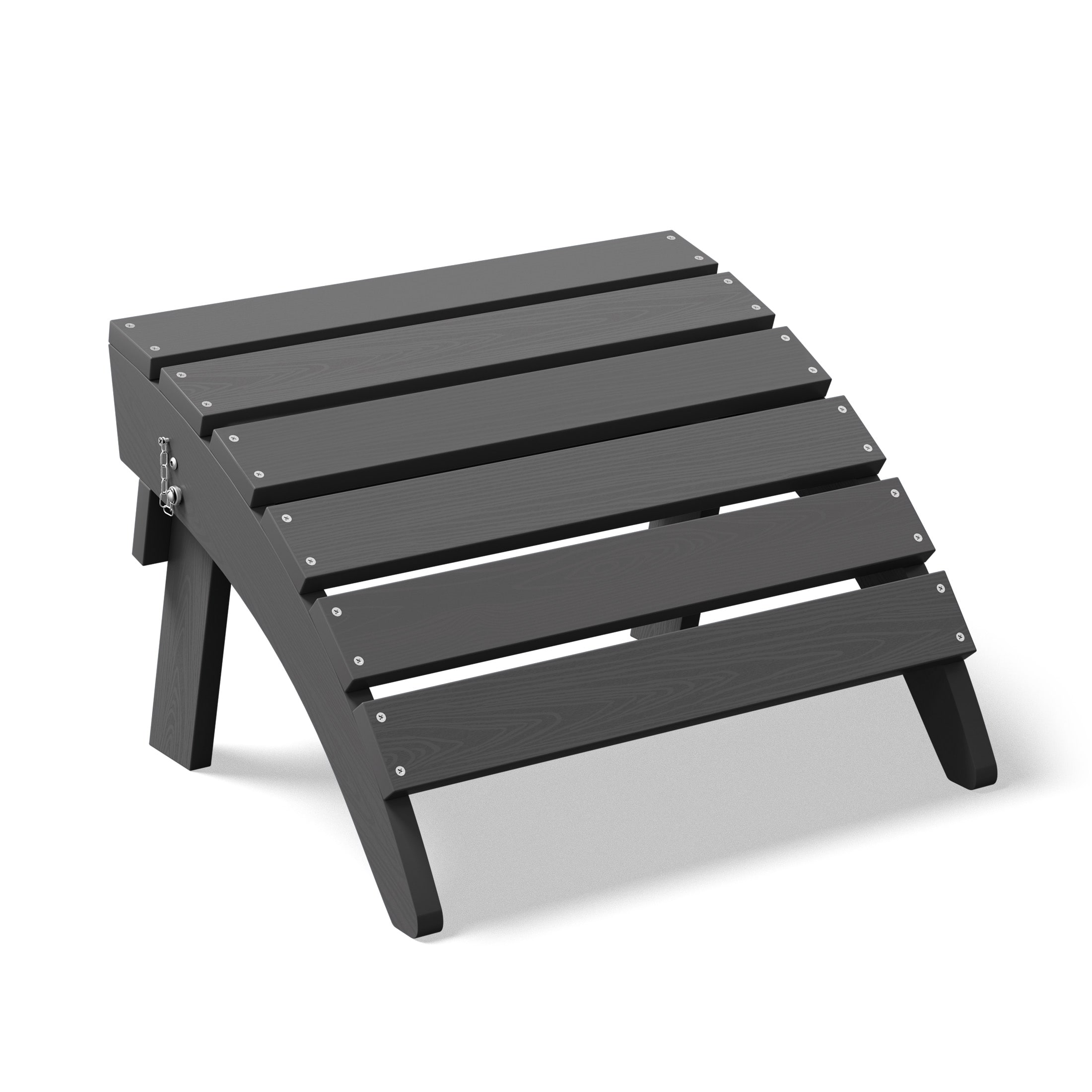 Serwall Folding Adirondack Ottoman Outdoor Footrest for Adirondack Chair No Assembly All-Weather HDPE Construction Gray
