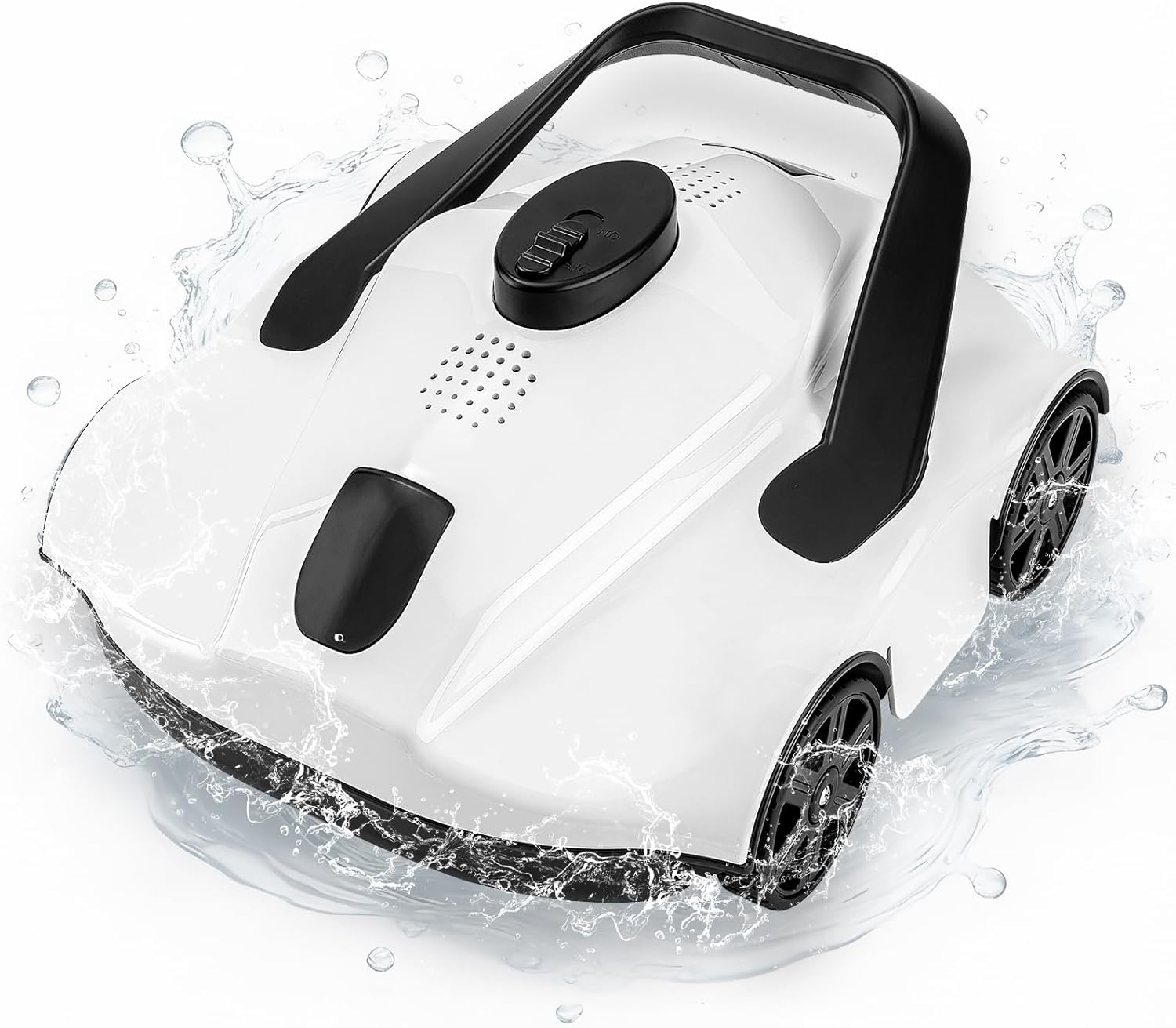 Automatic Pool Cleaning Robot- Cordless Robotic Pool Vacuum Cleaner for Inground Above Ground Pool Spa White