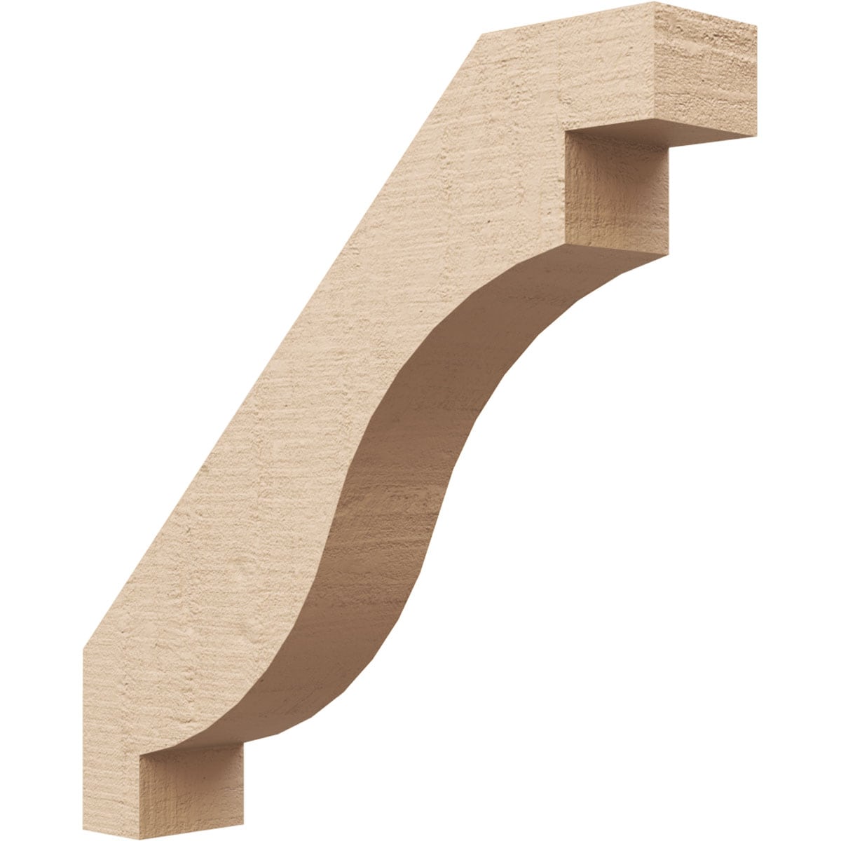 Ekena Millwork BRCUR03X16X16CHGRCPR 3-in x 16-in x 16-in Primed Urethane Copenhagen Rough Cedar TimberThane Knee Brace