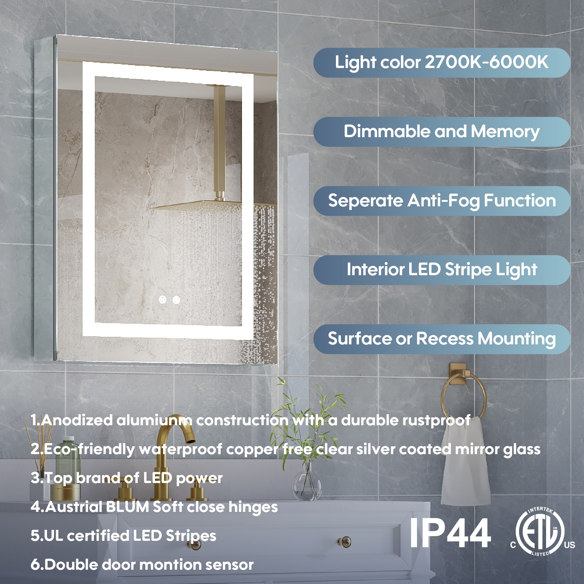 CALVON HMC2430SR Bathroom-Medicine-Cabinets - View #7