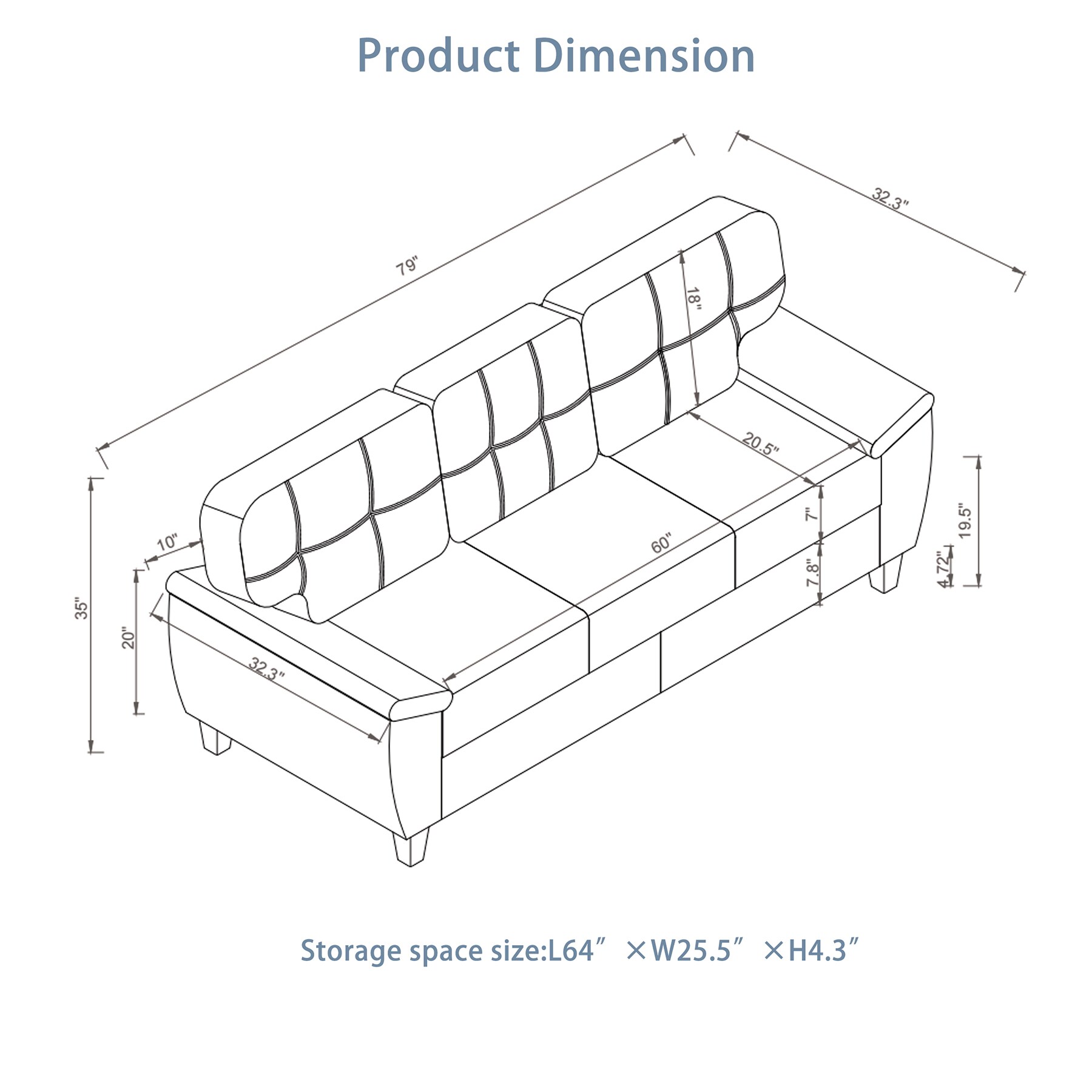 SINOFURN SYA3100102BG Sofas-Loveseats - View #5