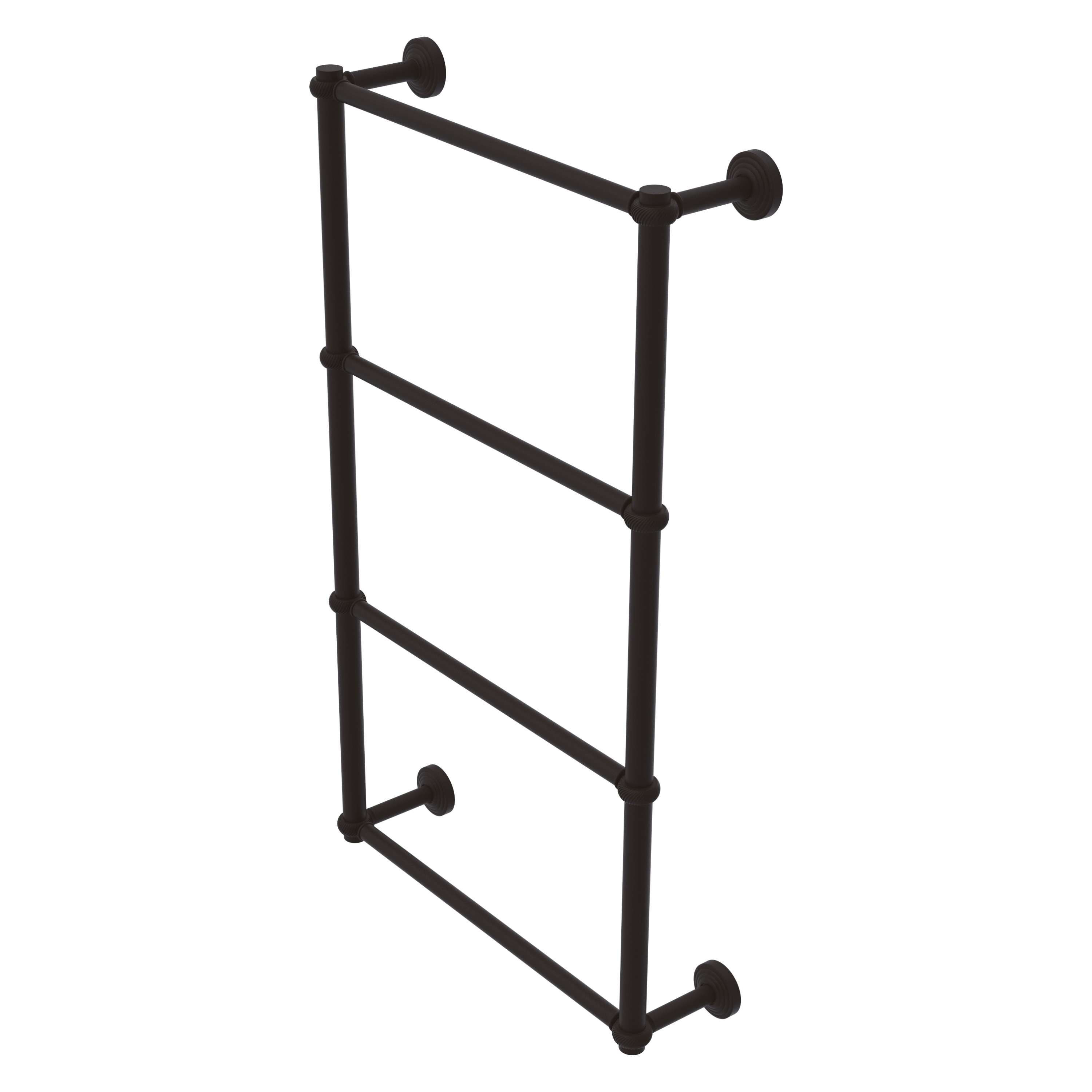 Allied Brass WP-28T-24-ORB Waverly Place 24-in double Oil-rubbed bronze Wall mount 4-tier Towel Bar