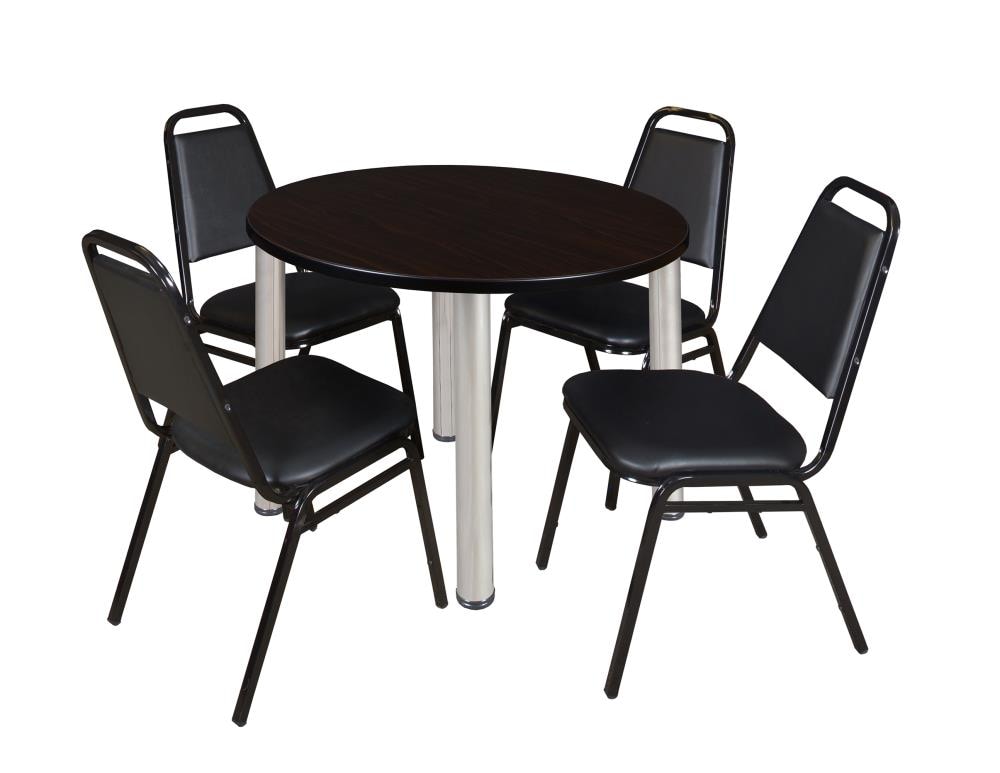 Regency TB42RNDMWBPCM29BK Breakroom Brown 4-Person Training Table (42-in W x 29-in H)