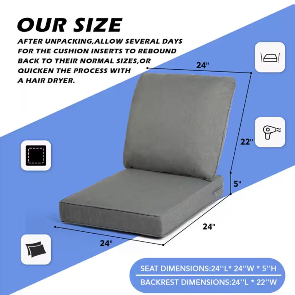 EXTRAUP YHLEUAYNCB01-GY Patio-Furniture-Cushions - View #3