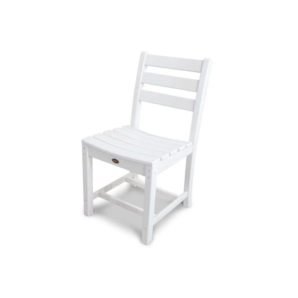 Trex Outdoor Furniture TXD100CW Monterey Bay Classic White HDPE Frame Stationary Dining Chair with Slat Seat