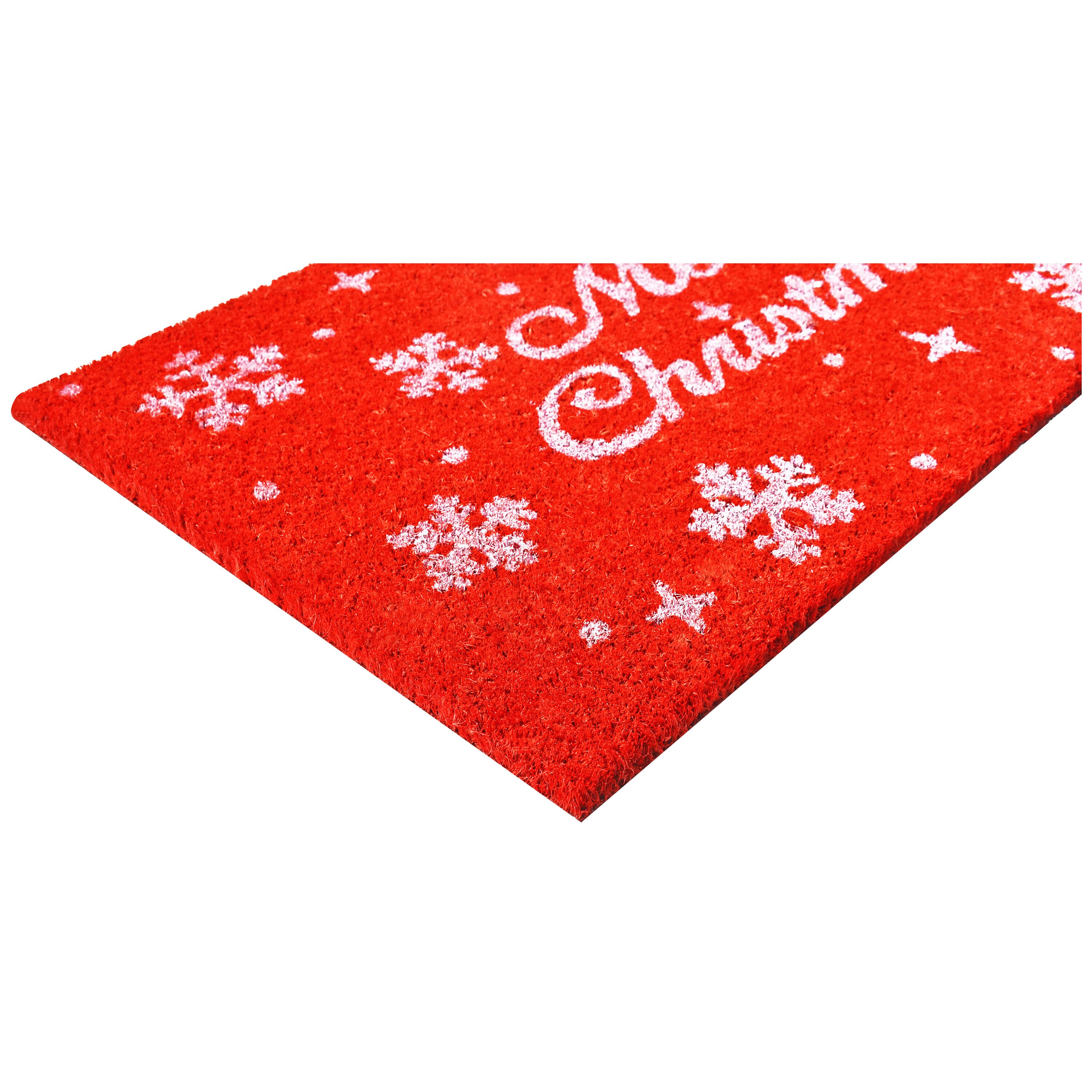 Callowaymills Christmas Stars Doormat - Red/White Indoor/Outdoor Mat ...