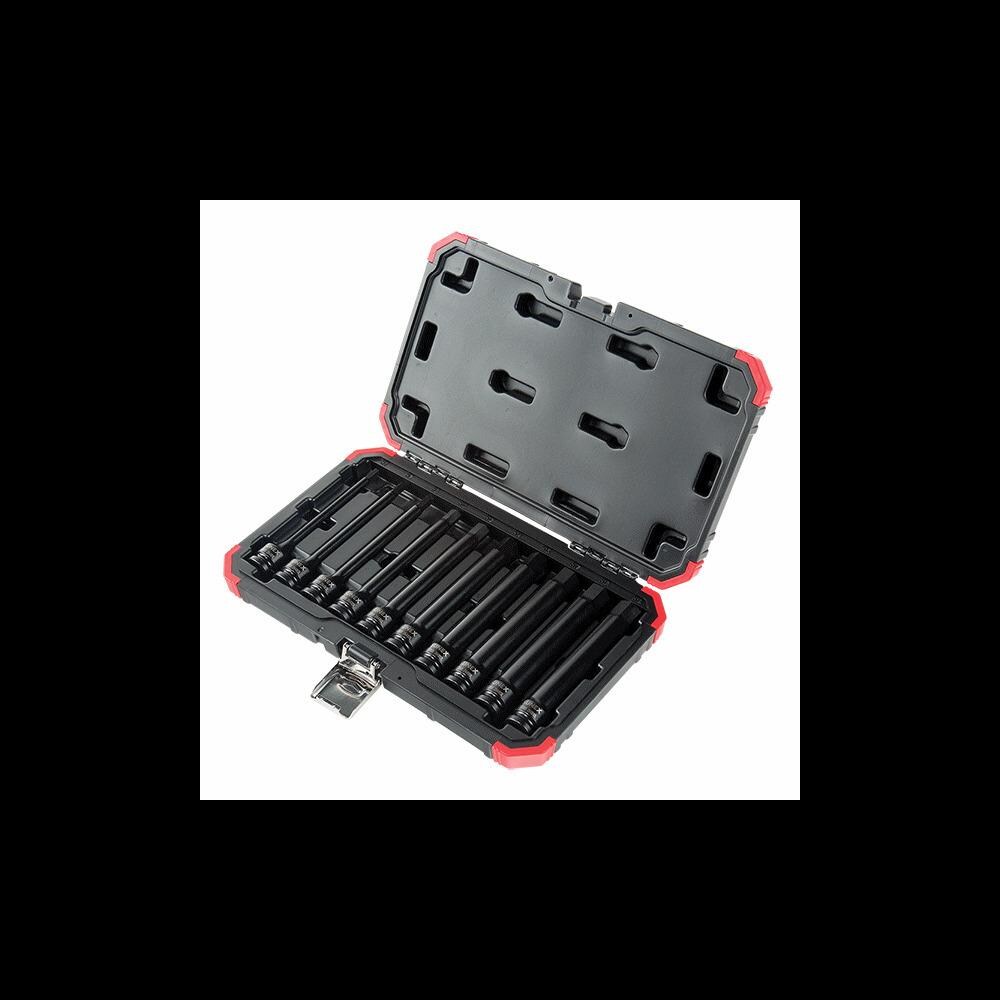 Sunex Tools MDCO32662  SUU-2639L 0.5 in. Drive Metric Impact Hex Driver Set- 10 Piece