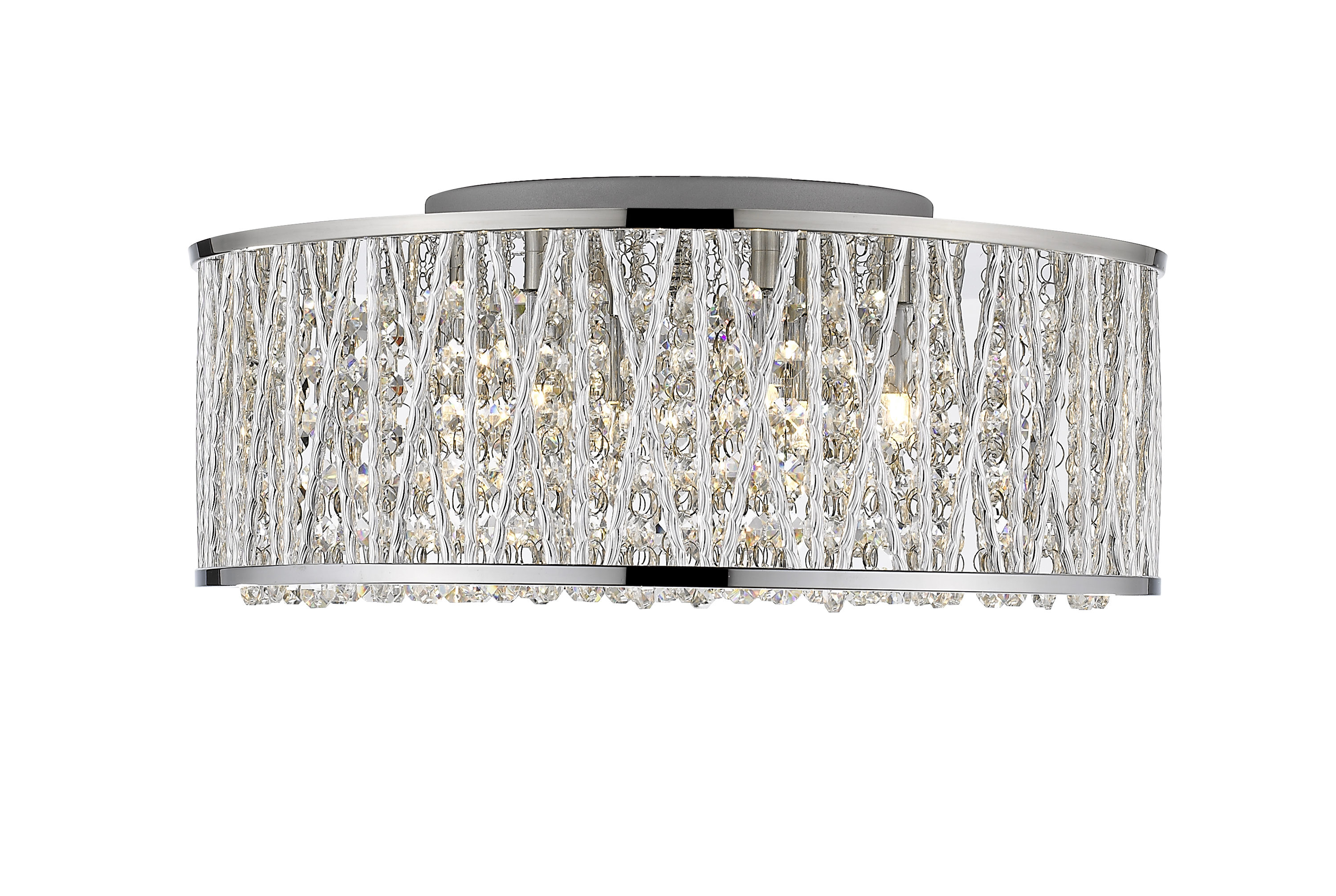 Terra Modern 6-Light Flush Mount in Chrome with Polished Crystals
