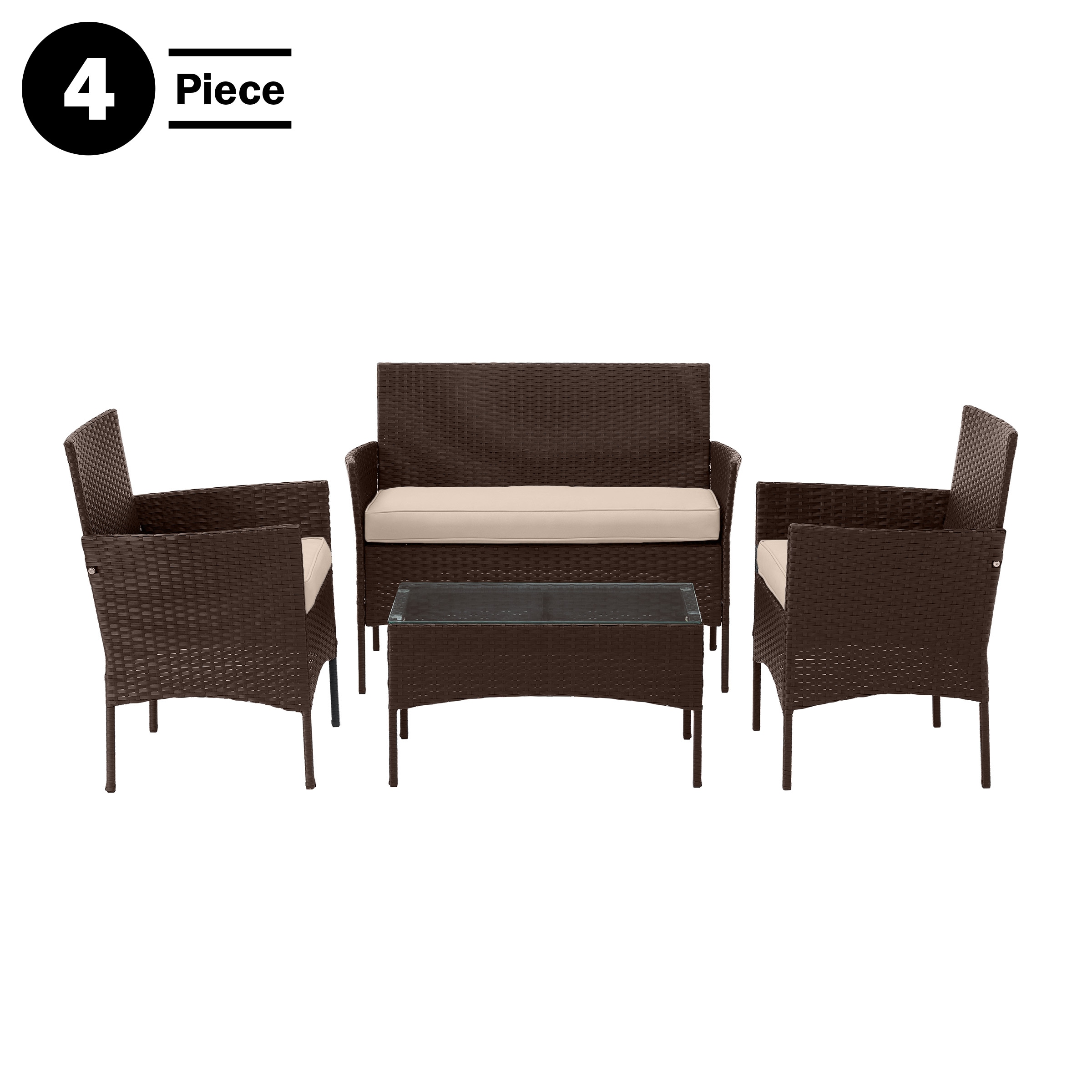 Lavish Home 80-OUTD-WK-SOF2CHTBR Patio-Conversation-Sets - View #3