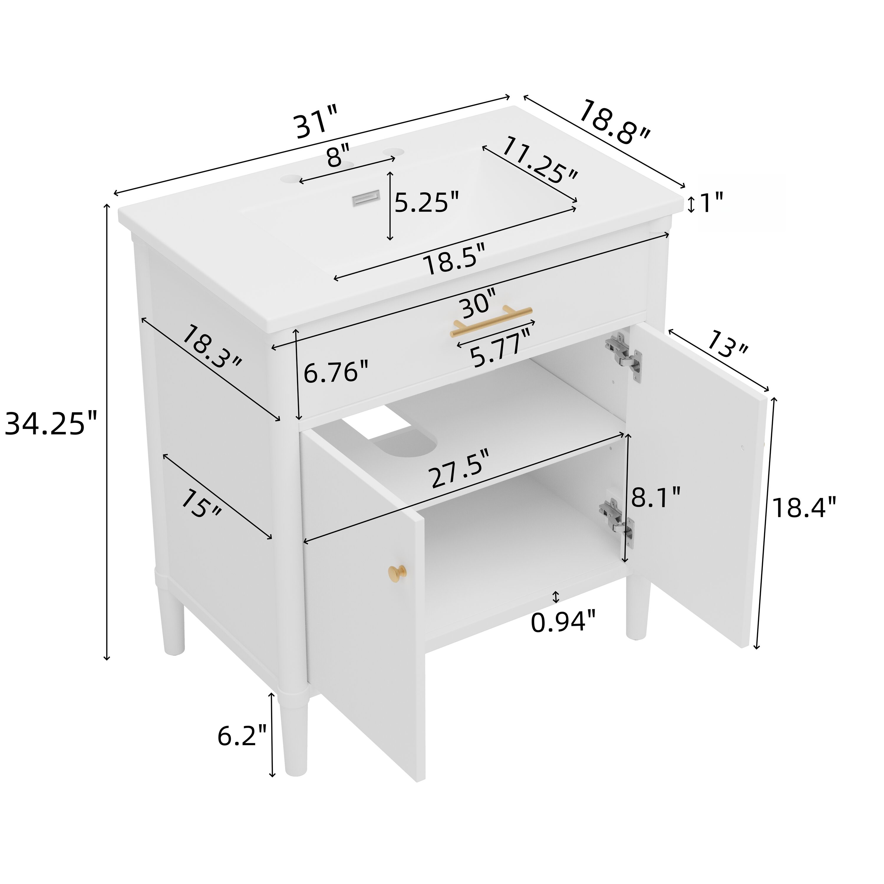 LOVMOR SF-WO-N817P299509W Bath-Vanity-Combo - View #13