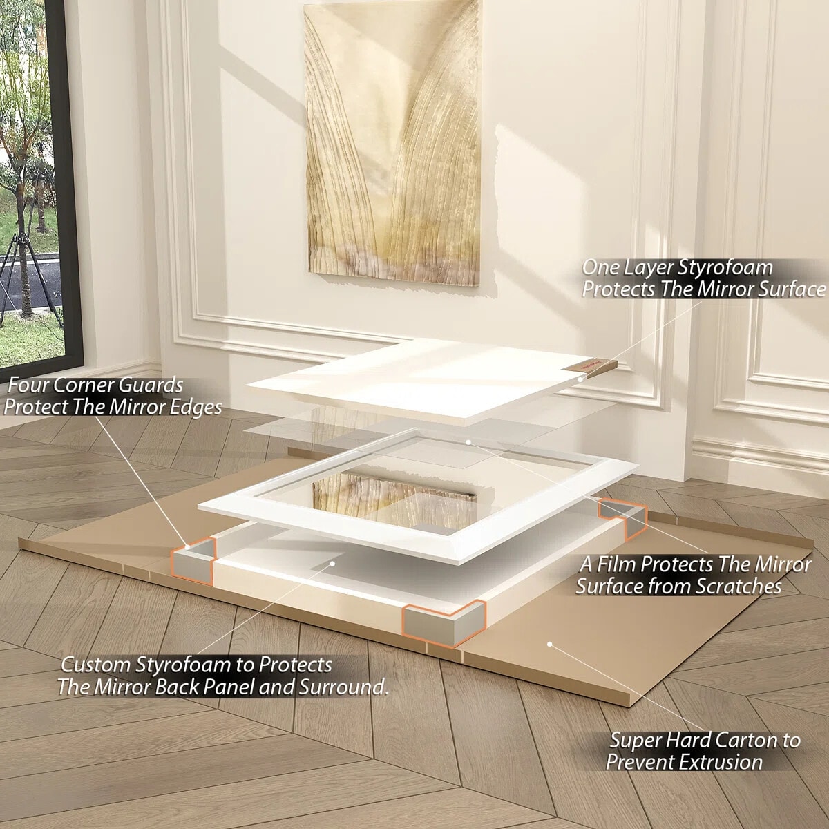 YQP YQP-D-RA6090-W Framed-Bath-Mirrors - View #9