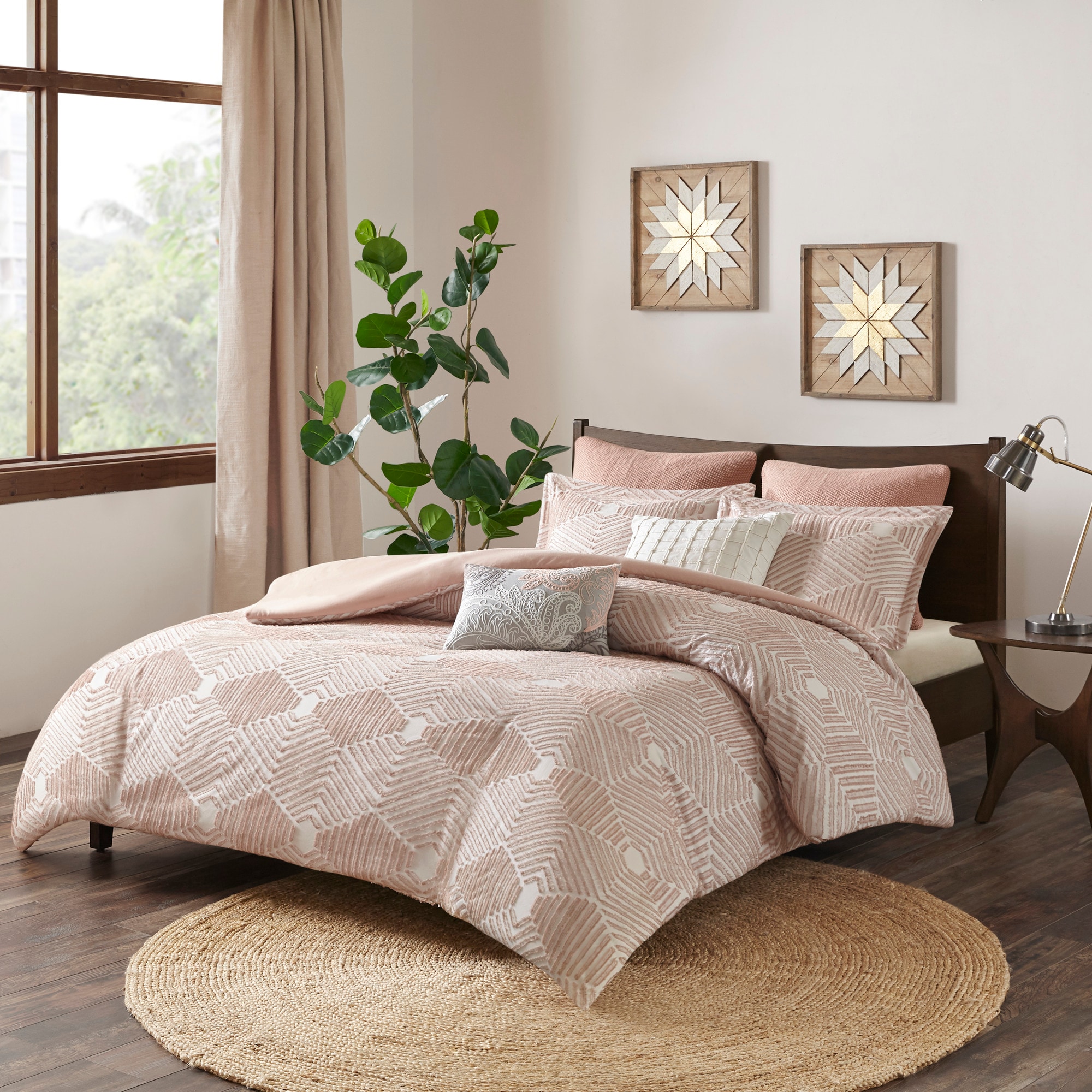 Tinyhomie Cotton Jacquard Comforter Set Blush King/Cal King