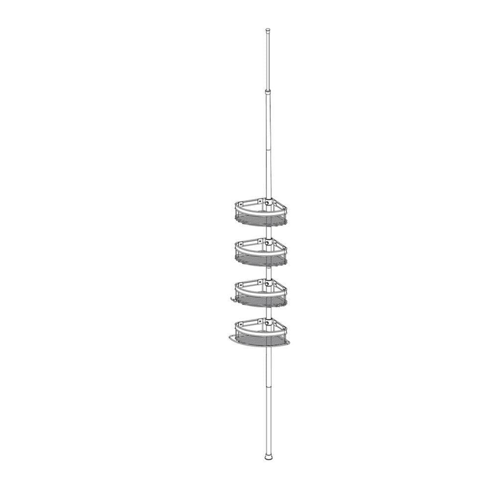 Zenith 97-in H Steel Nickel and Chrome Tension Pole Freestanding