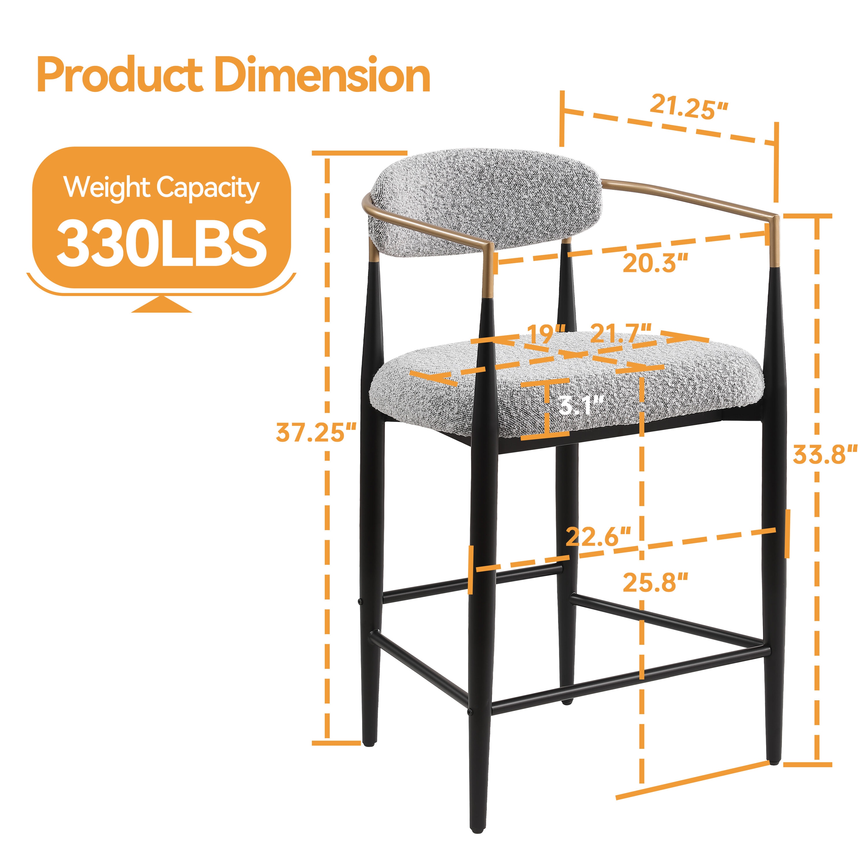 FARATI D2006BR-GREY Dining-Chairs - View #4