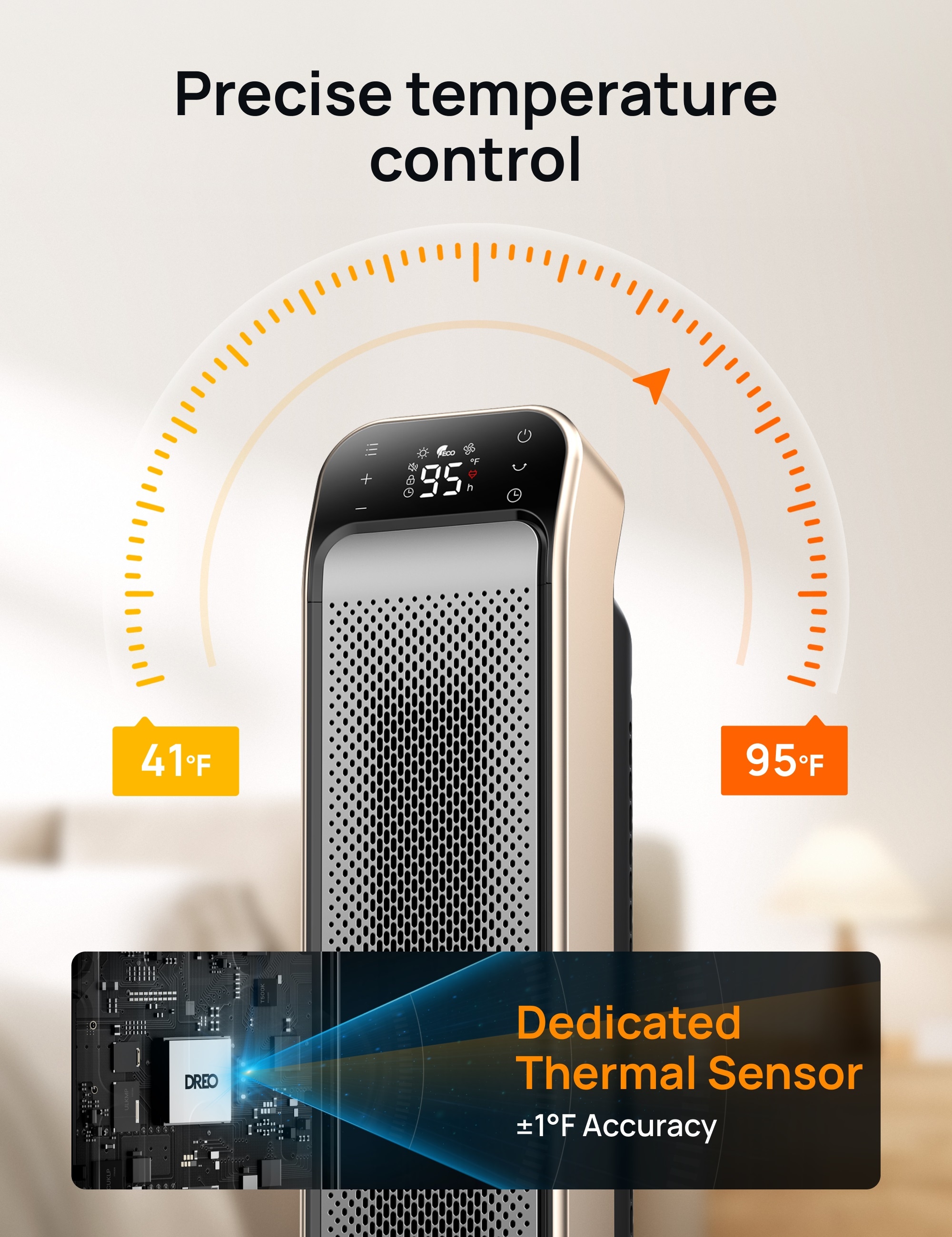 DREO DR-HSH013 GOLD Portable-Electric-Heat - View #7