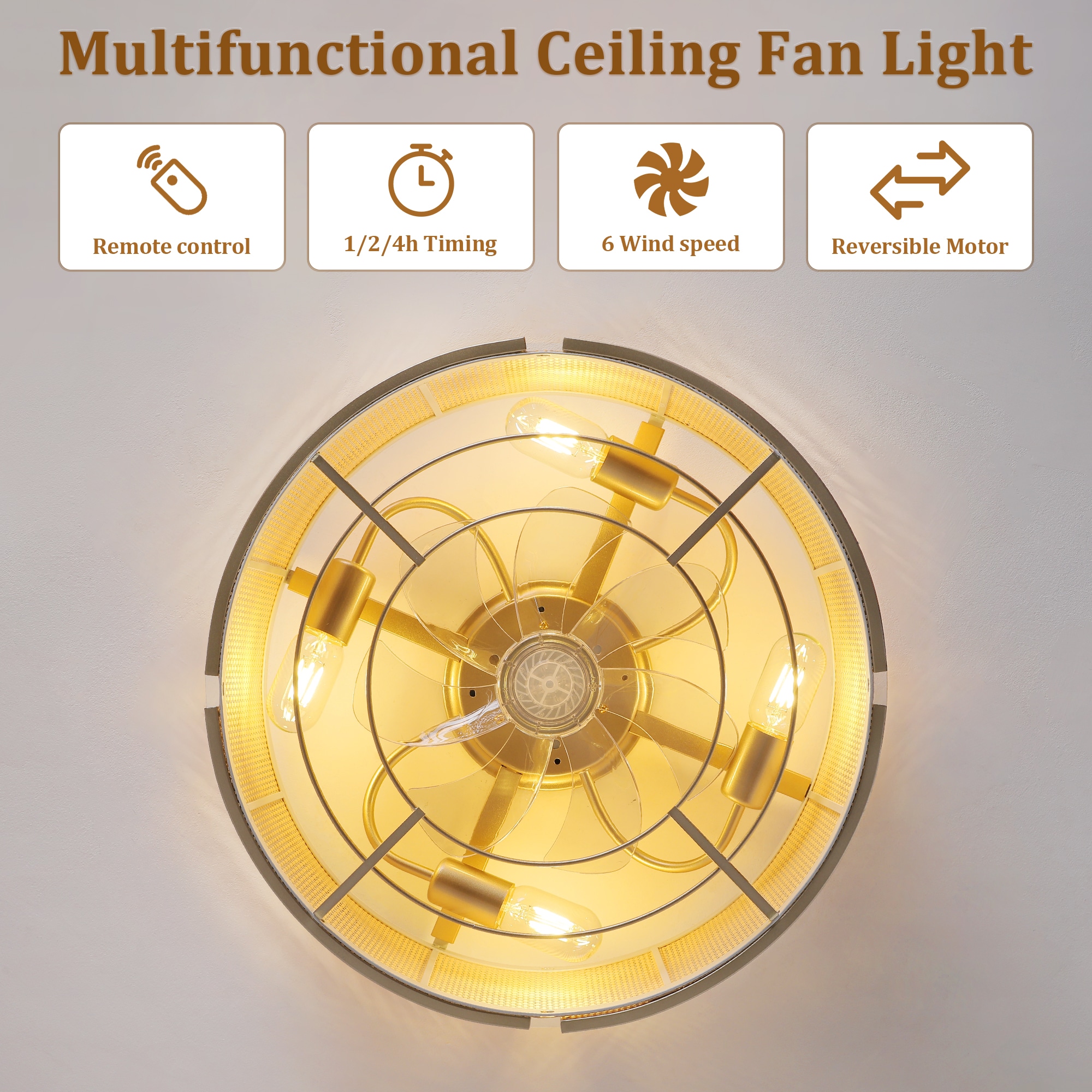 KAISITE 8122CF-04GD-US Ceiling-Fans - View #5