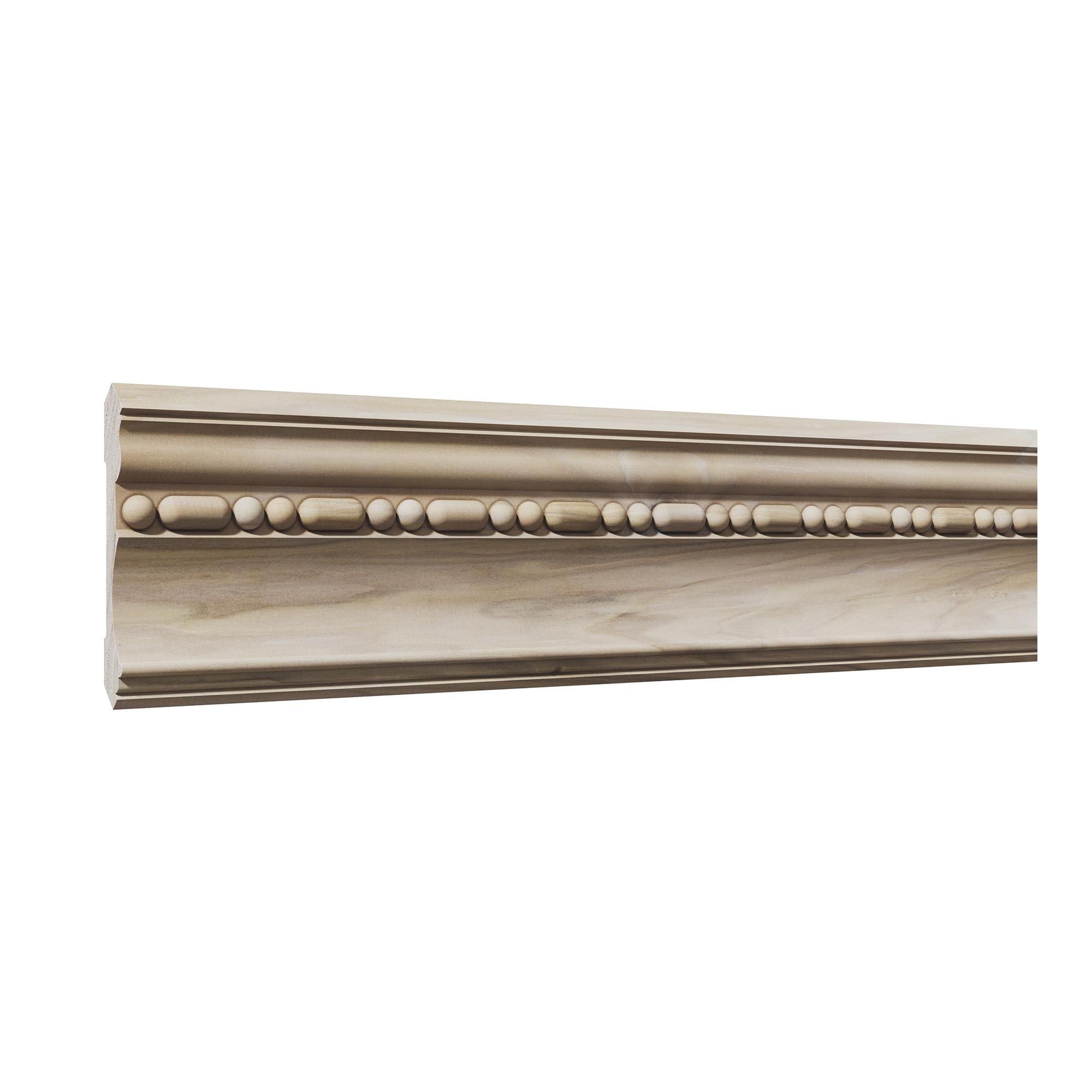 Ornamental Mouldings 3/4-in T x 5-1/4-in W x 7-ft 8-in L Poplar Unfinished Sausage and bead 1389 Crown Moulding #1389-92POPR