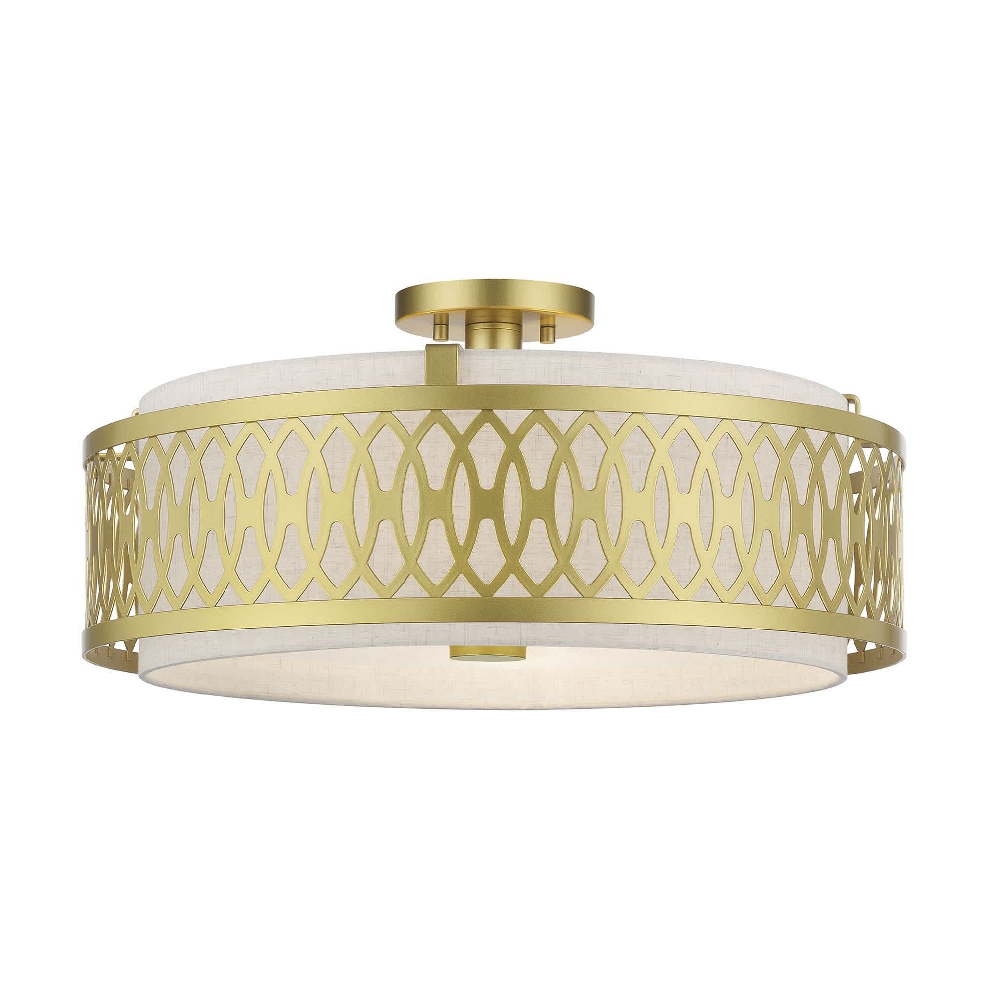 Livex Lighting Vistaview 4 - Light Soft Gold Gold Incandescent Steel Flush Mount Light