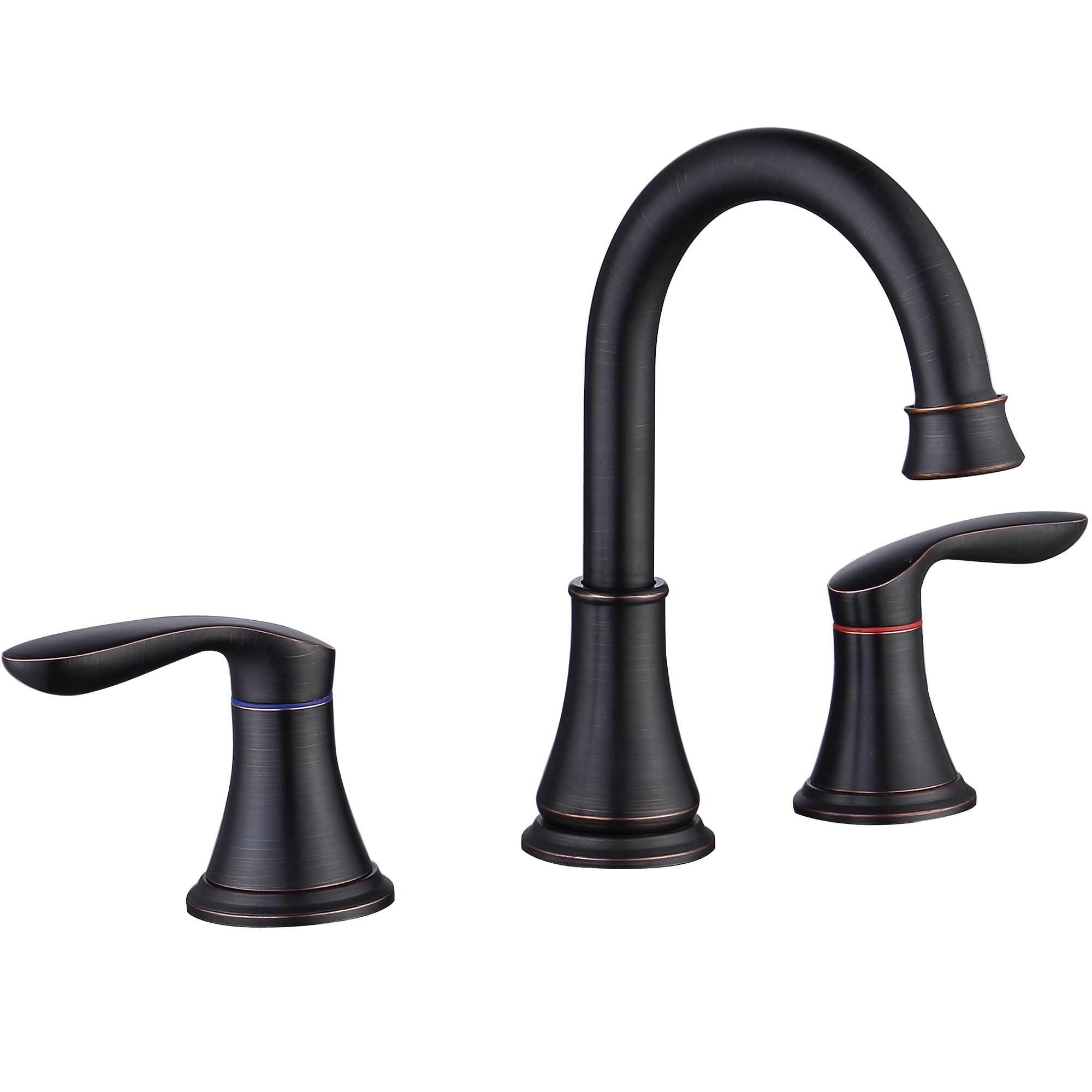 FORIOUS LL03182ORB-F Oil-Rubbed Bronze Widespread 2-handle High-arc Commercial/Residential Handle Bathroom Sink Faucet with Drain