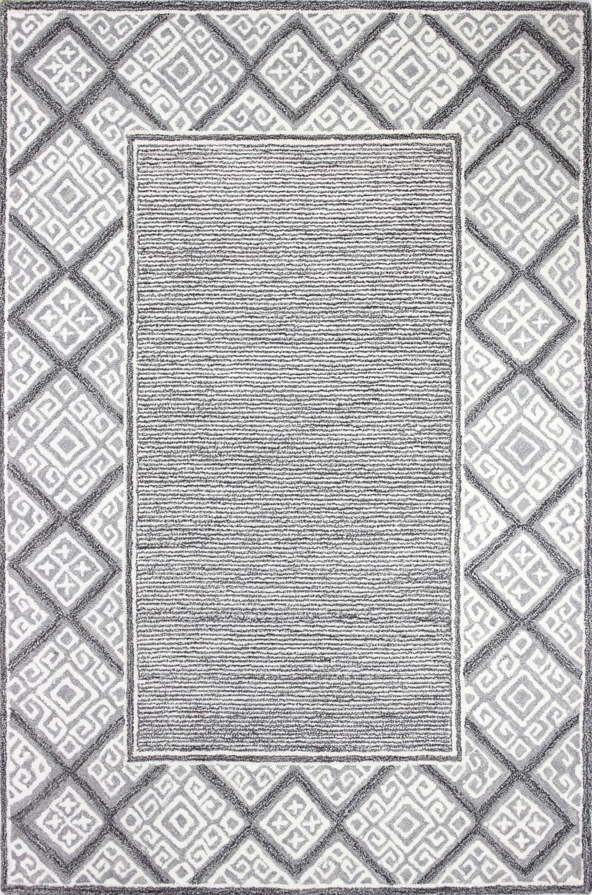 Bashian 649652295442 9 X 12 (ft) Wool Charcoal Indoor Geometric Moroccan Area Rug