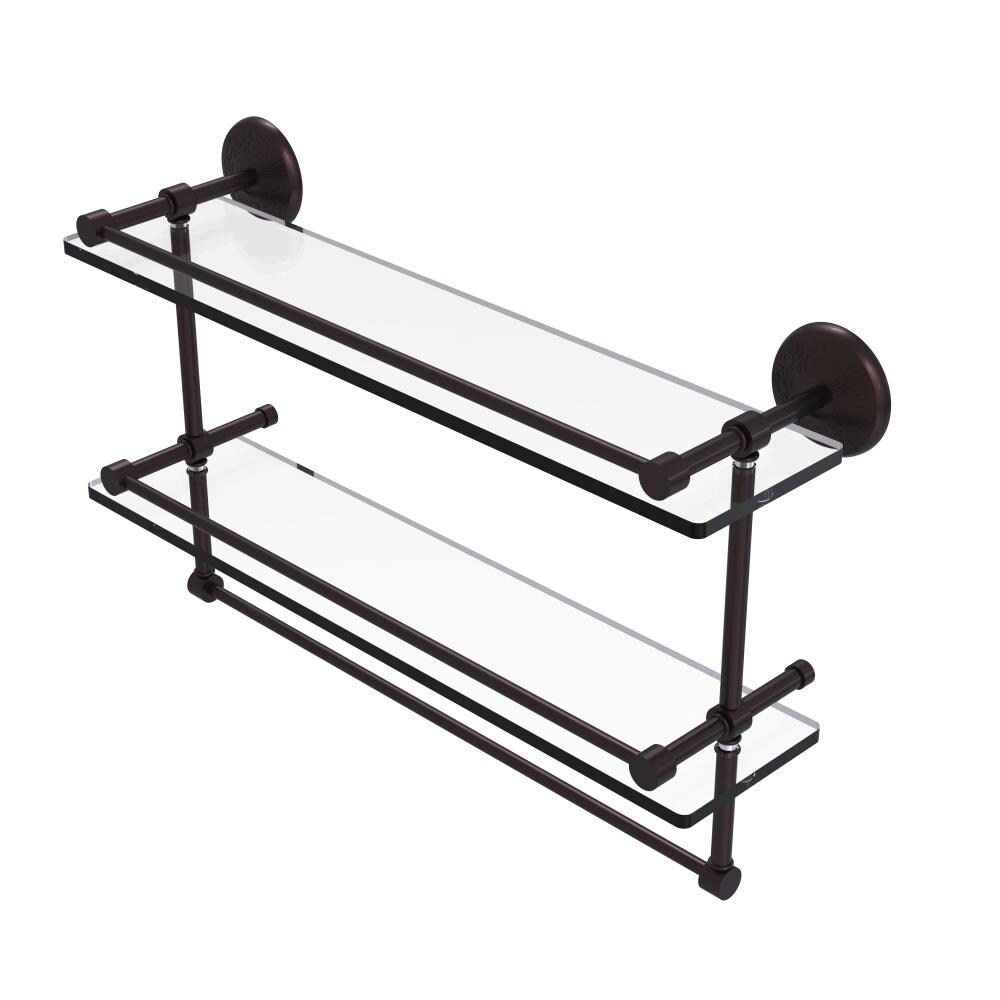 Allied Brass MC-2TB/22-GAL-ABZ Monte Carlo Antique Bronze 2 -Tier Wall mount Bathroom Shelf ( 22-in x 12-in x 5-in )